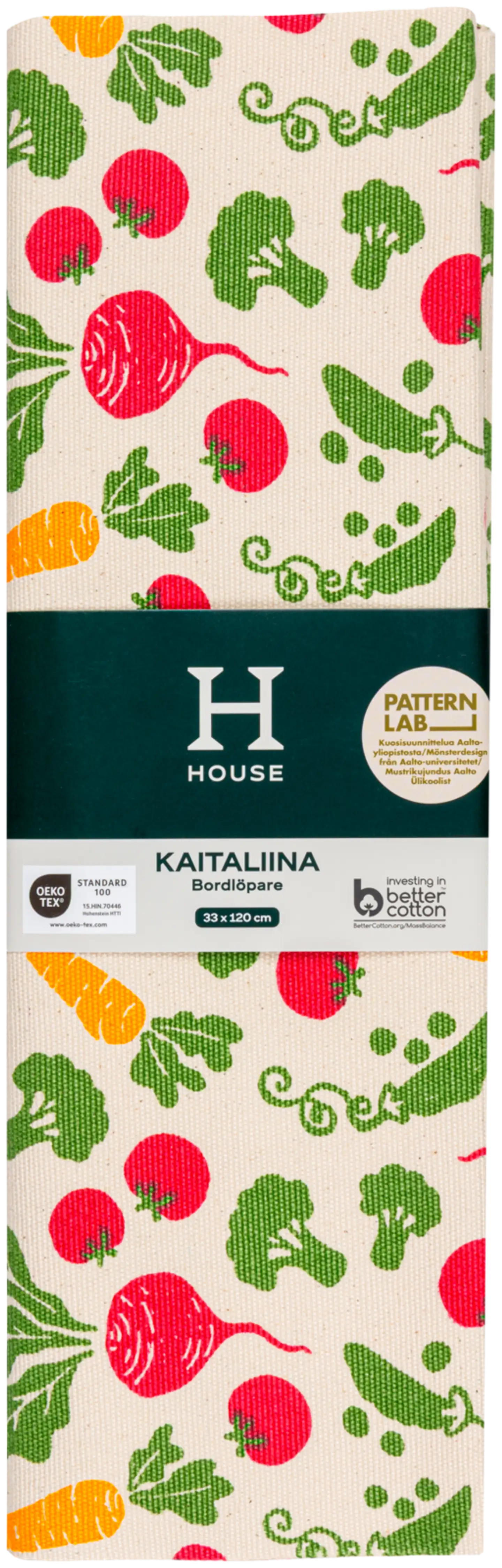 House kaitaliina Sadonkorju 33x120 cm valkoinen PatternLab - 3