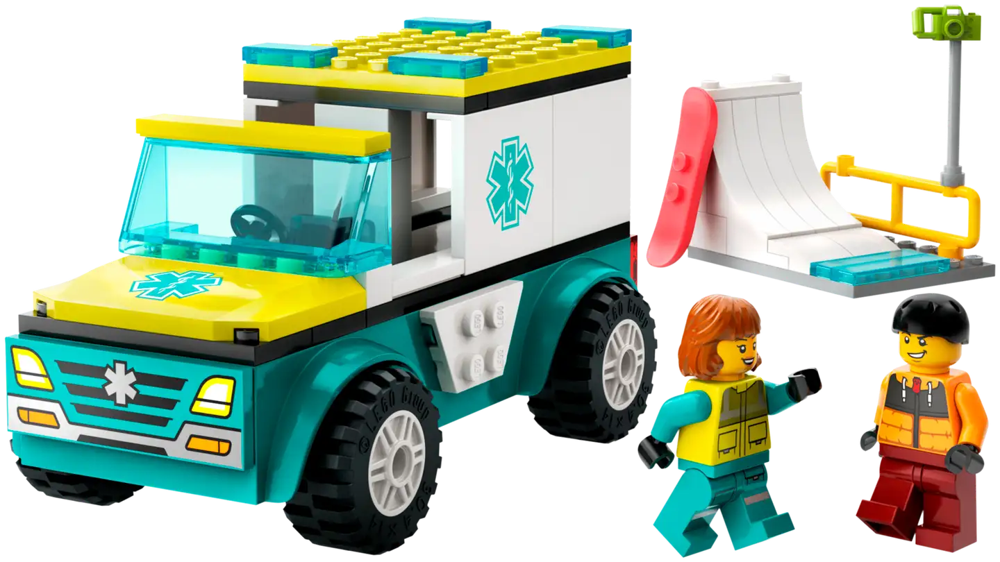 LEGO City Great Vehicles 60403 Ambulanssi ja lumilautailija - 4