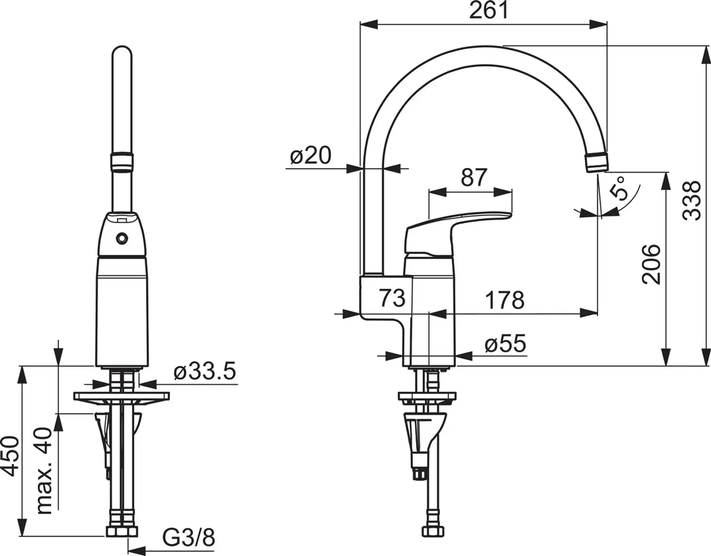 Oras Safira 1038F keittiöhana - 2