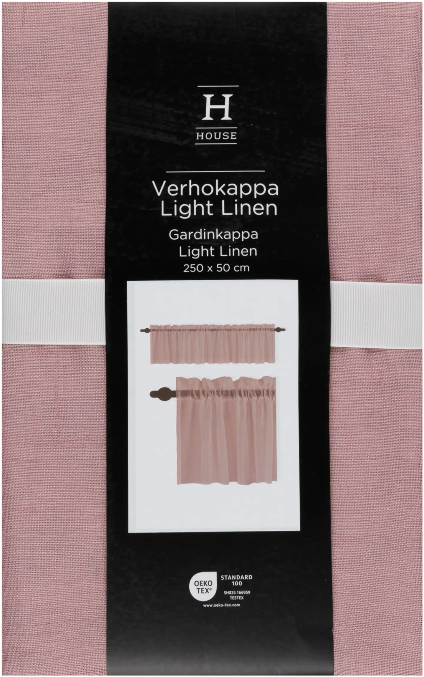 House verhokappa Light Linen 250x50 cm vaaleanpunainen - 1