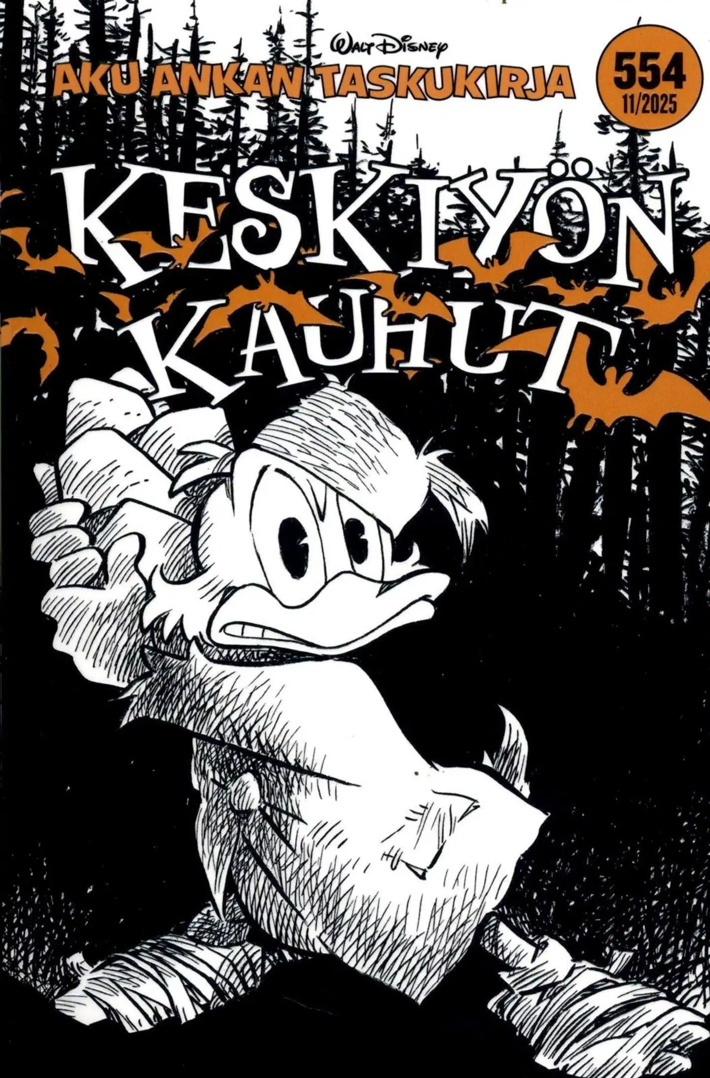 Aku Ankan Taskukirja Nro 554 Keskiyön Kauhut sarjakuva-albumi