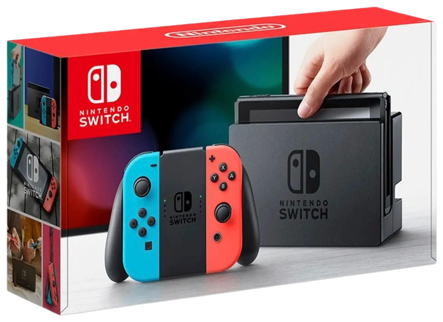 Nintendo Switch konsoli sini/puna Joy-Con ohjaimilla - 3