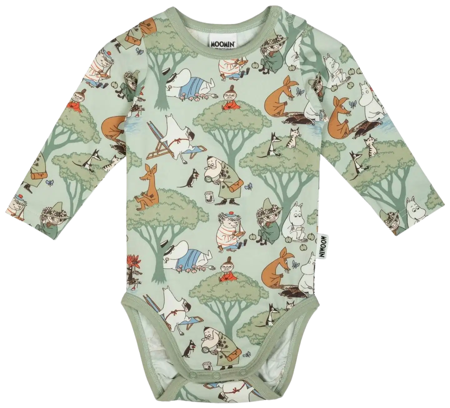 Muumi vauvojen body Lomapäivä 591825 - Vaaleanvihreä