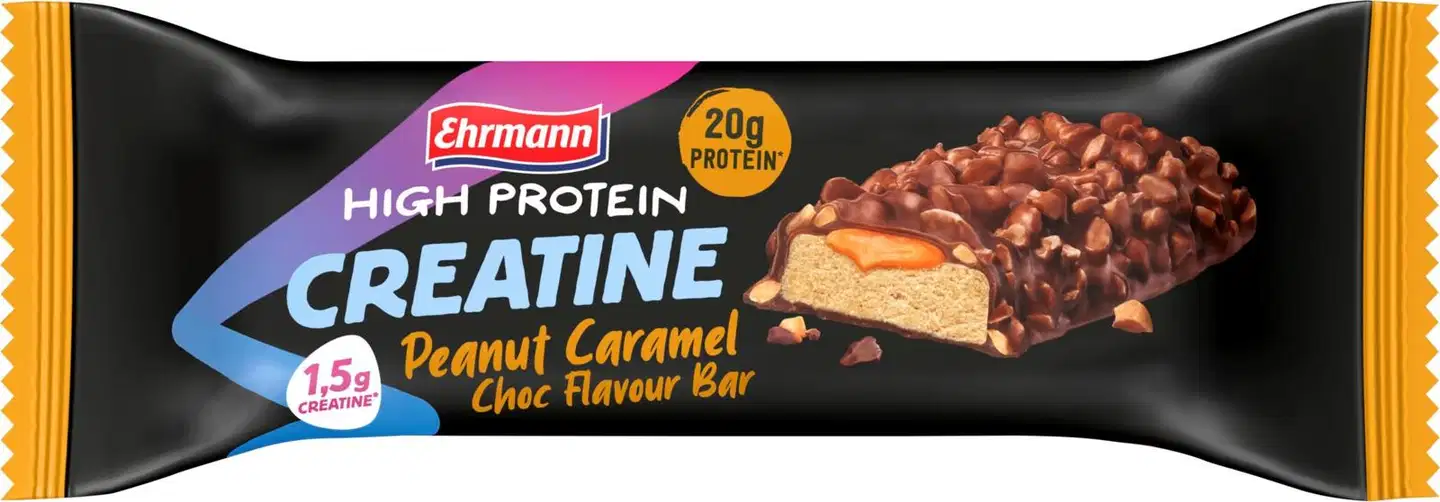 Ehrmann High Protein proteiini patukka maapähkinä-karamelli-suklaa kreatiinilla 60 g