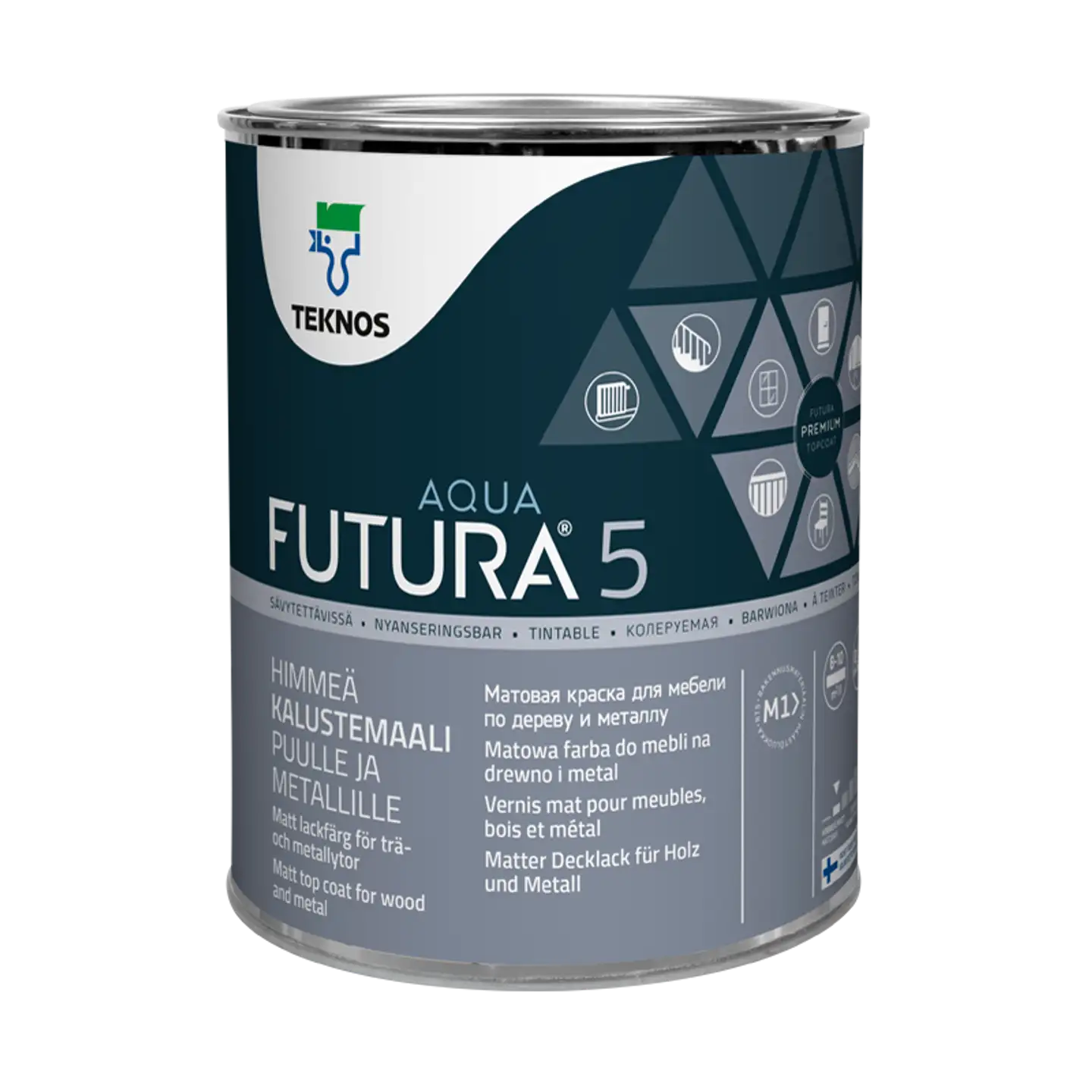 Teknos kalustemaali Futura Aqua 5 0,9 l PM3 sävytettävä himmeä