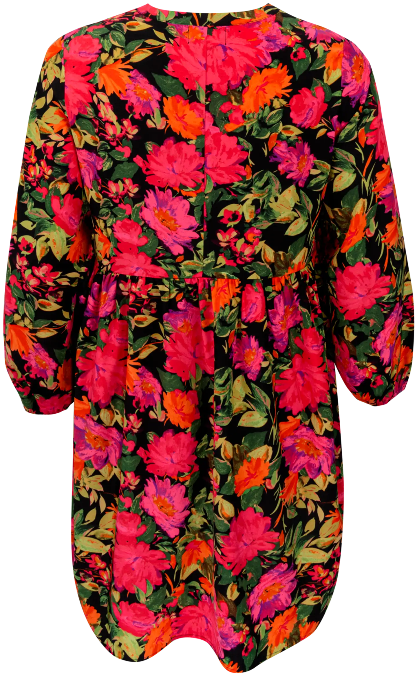 Now Curvy naisten lyhyt kuosimekko 107772, D-mitoitus - Printet pink - 2
