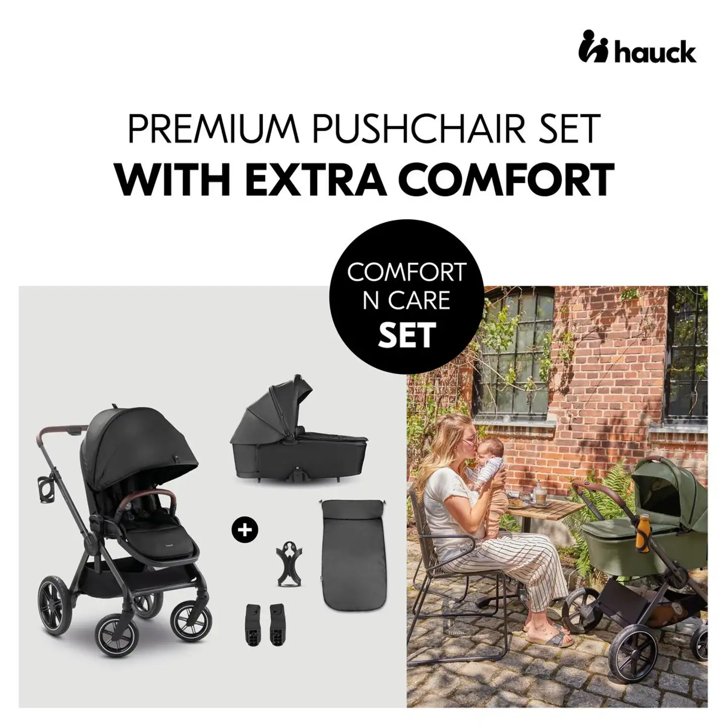 Hauck yhdistelmävaunut Comfort N Care Set 0-25 kg musta - 18