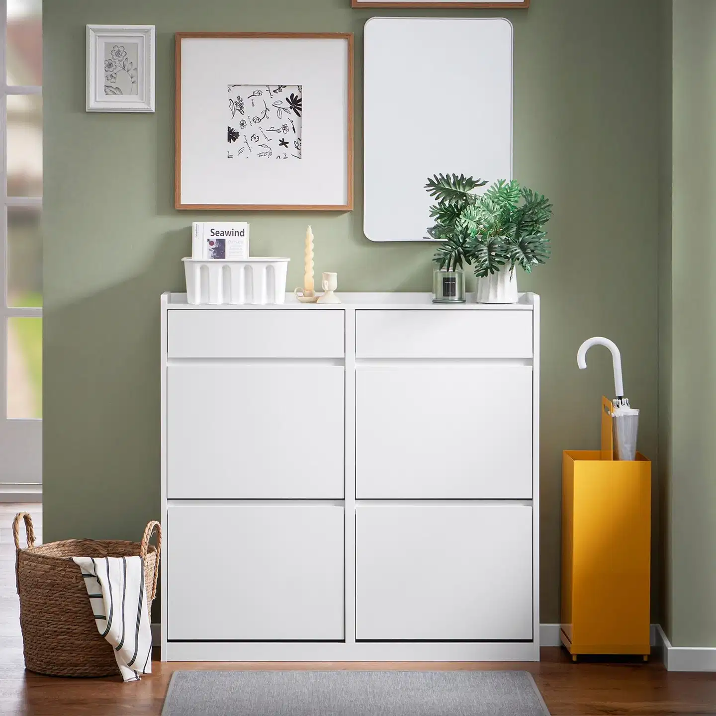 SoBuy kenkäkaappi valkoinen FSR169-W - 2
