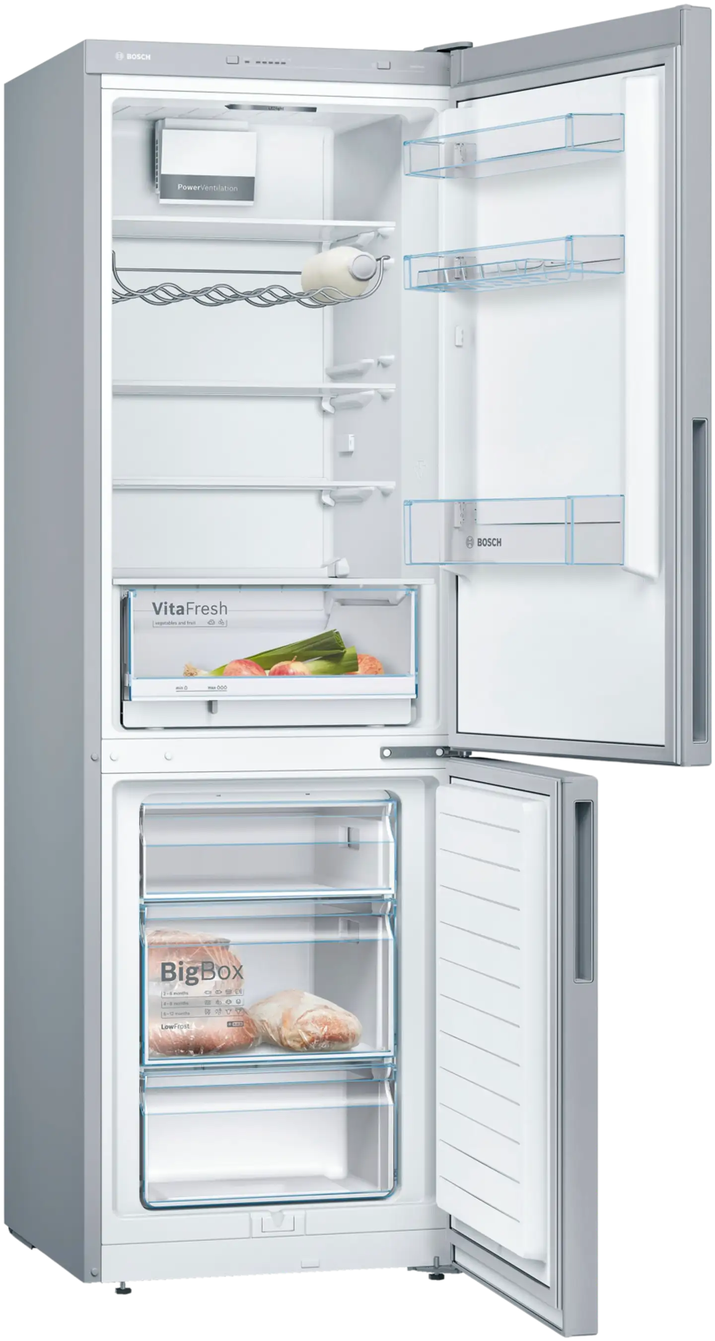 Bosch jääkaappipakastin Serie 4 186 x 60 cm inox look - 2