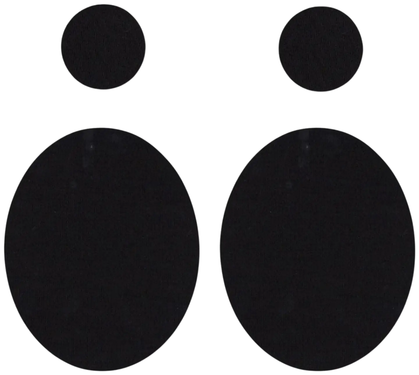 FabPatch vaatelaastari Merino black 4 kpl, hankaamalla kiinnittyvä tekstiilipaikka - 2