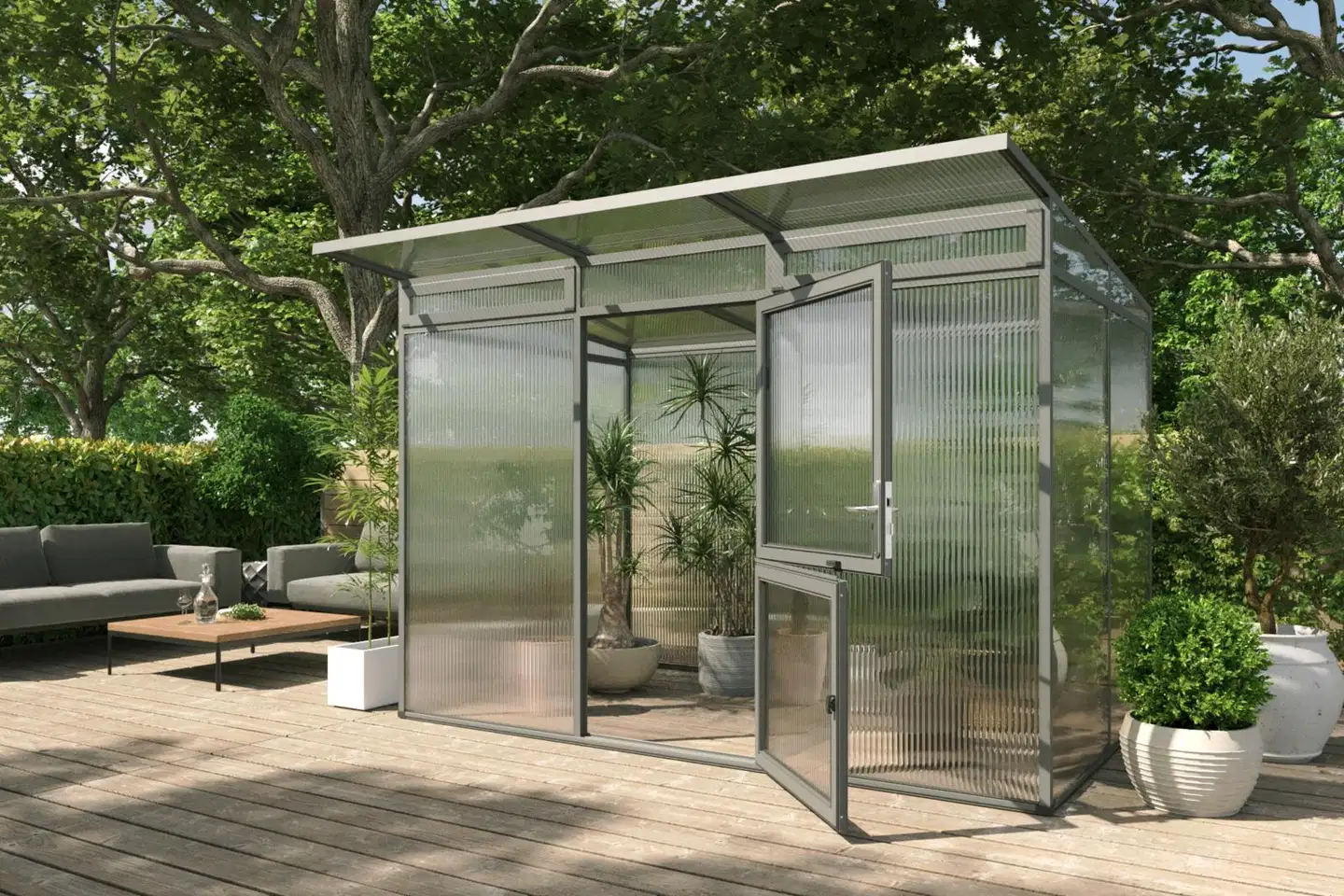 Kreative Gartentechnik kasvihuone Santini II 6,06 m2 antrasiitinharmaa - 3