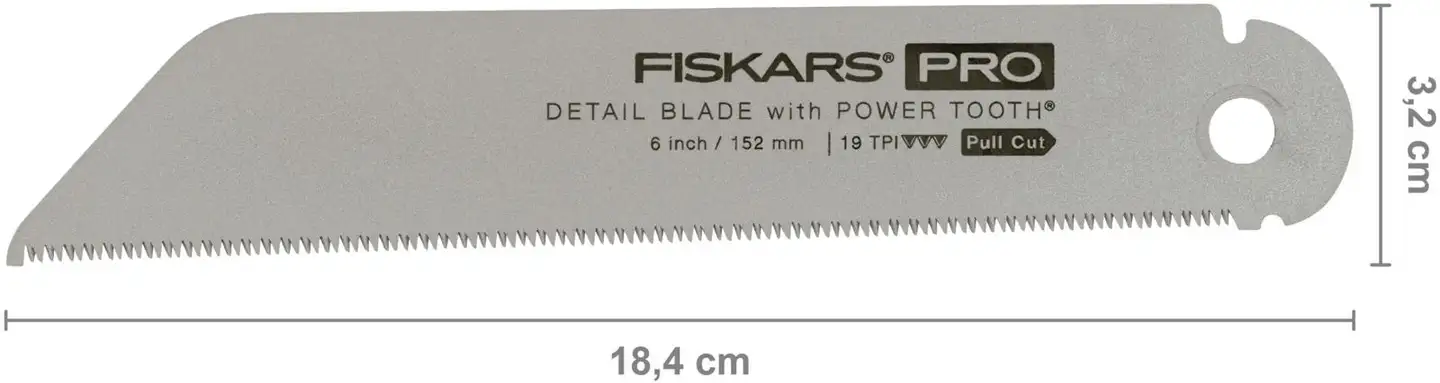 Fiskars vaihtoterä PowerTooth vetosahalle 150 mm 19tpi - 1