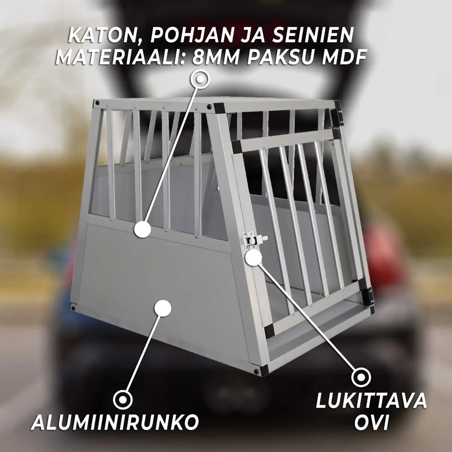 Trekker koiran kuljetushäkki S 54x69x60 cm alumiini - 9