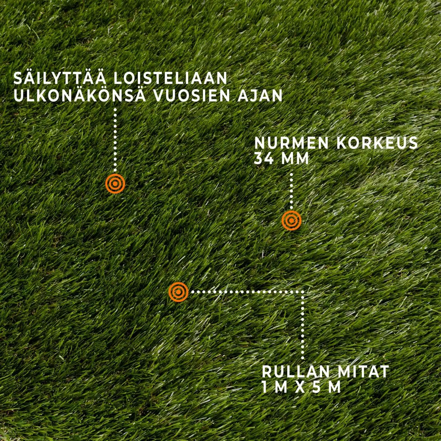Fornorth tekonurmi natural 34mm, 2m x 10m rulla - 8