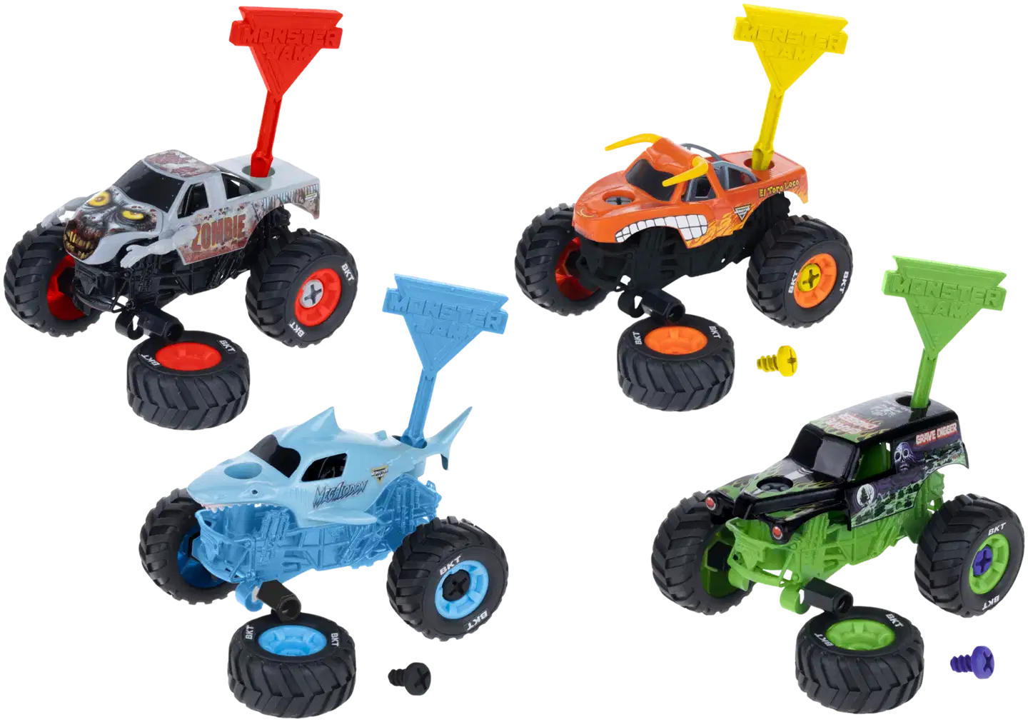 Monster Jam Mechanix 1:43 Kokoa ja Pura lajitelma - 1
