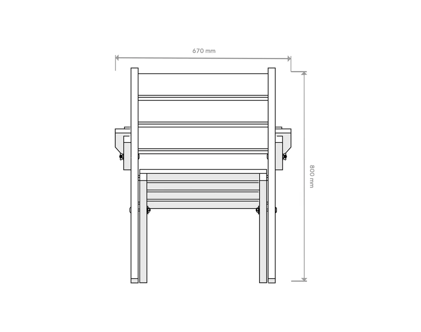 Aurinkotuoli, kokoon taittuva, tumman harmaa, 67x89x80cm - 3