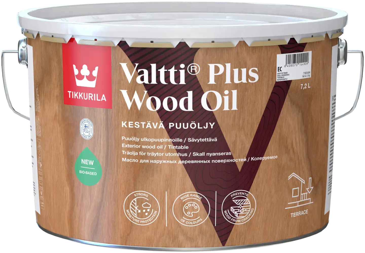 Tikkurila puuöljy Valtti Plus Wood Oil 7,2 l EC sävytettävä