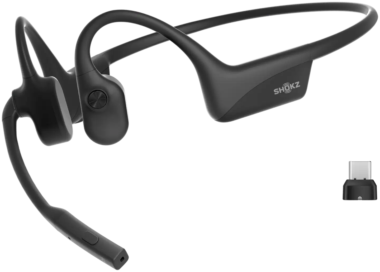 Shokz OpenComm2 2025 Upgrade Langaton Bluetooth-Toimistokuuloke Korvakoukulla Musta - 1