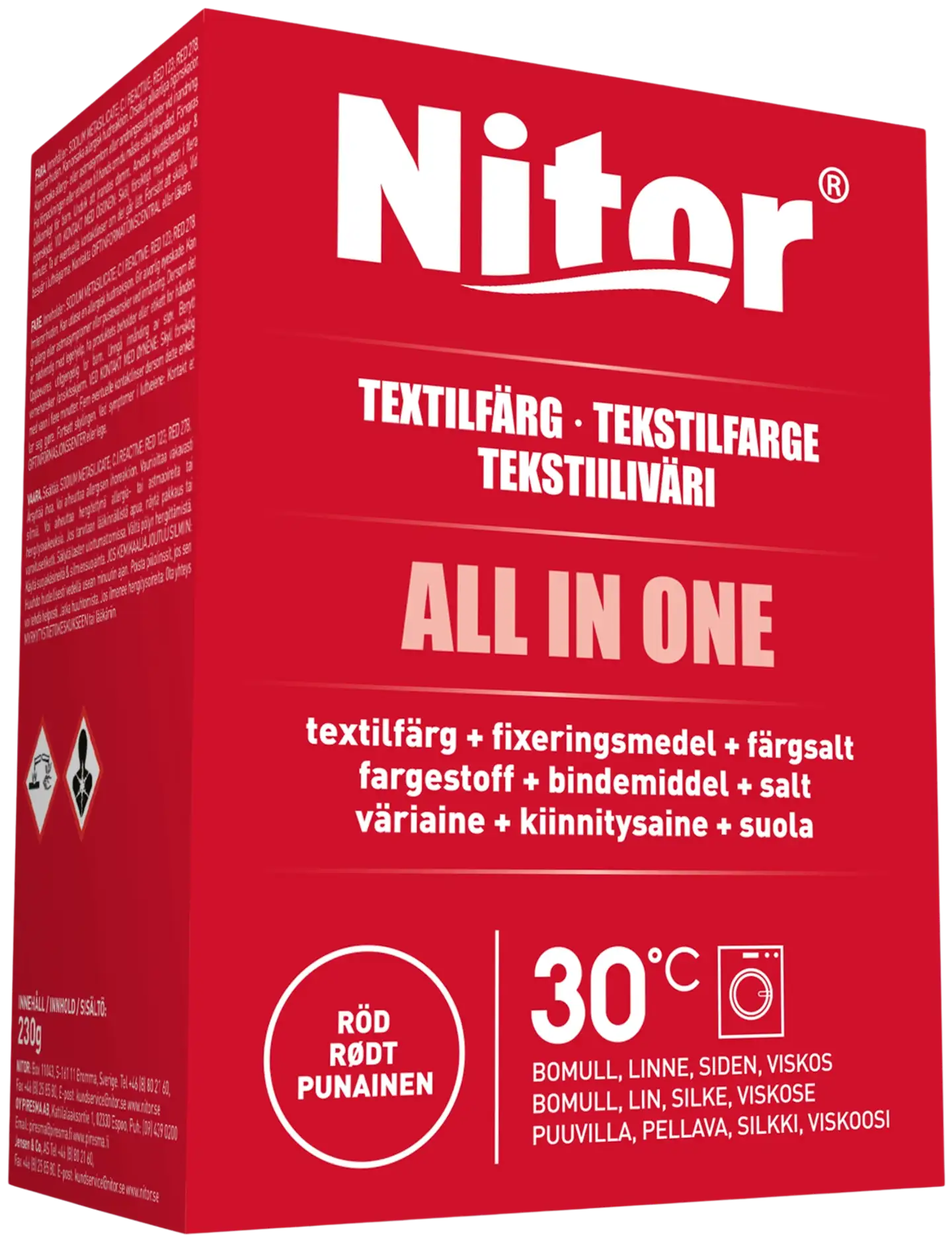 Nitor Tekstiiliväri All in one 230g punainen