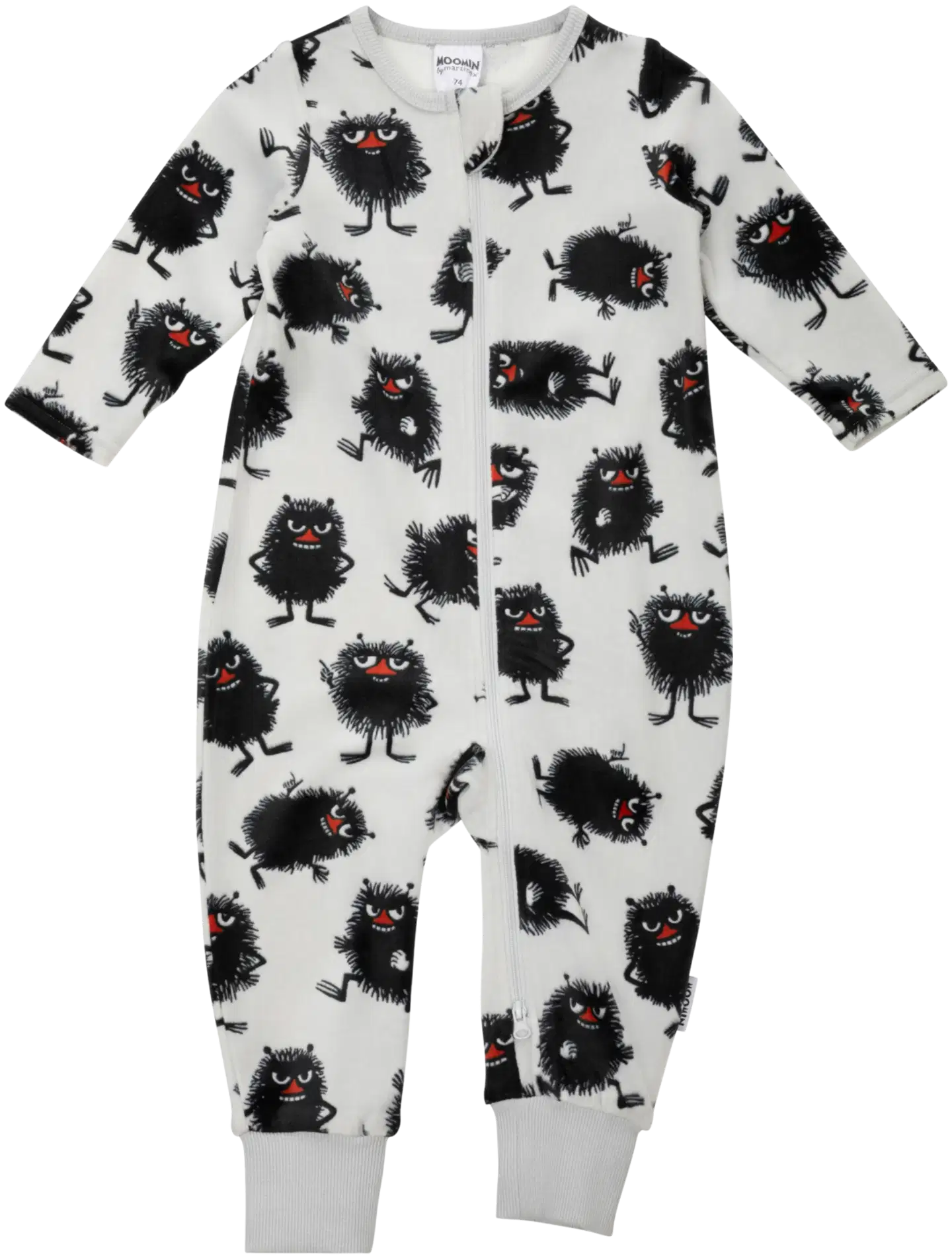 Muumi vauvojen veluuripyjama Pirteä 592633 - vaaleanharmaa - 1