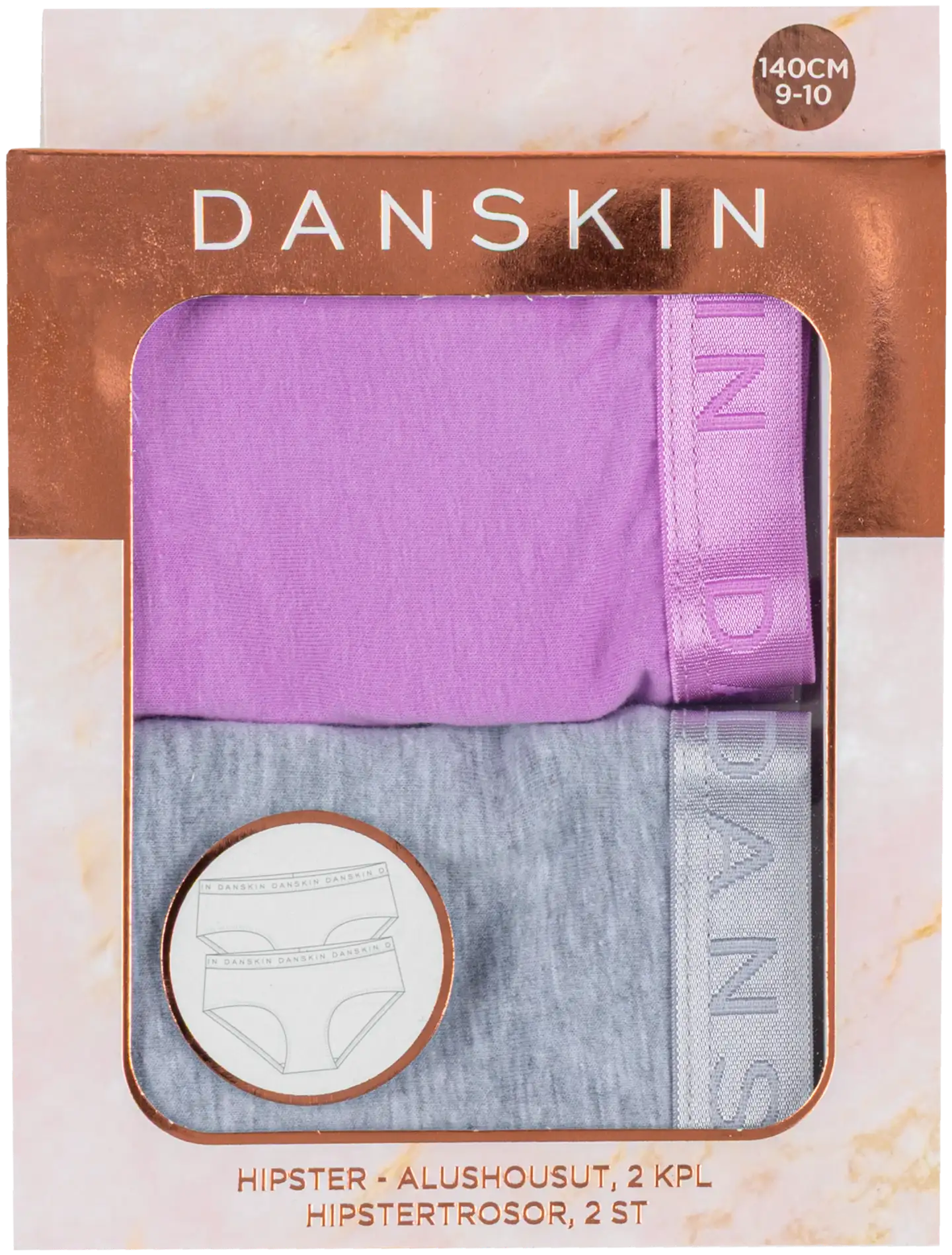 Danskin lasten hipsterit YCG001-61313 2-pack - sheer lilac/silver grey marl - 3