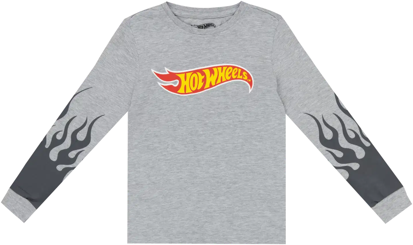 Hot Wheels lasten t-paita liekki A9-0789 - Greymarl - 1