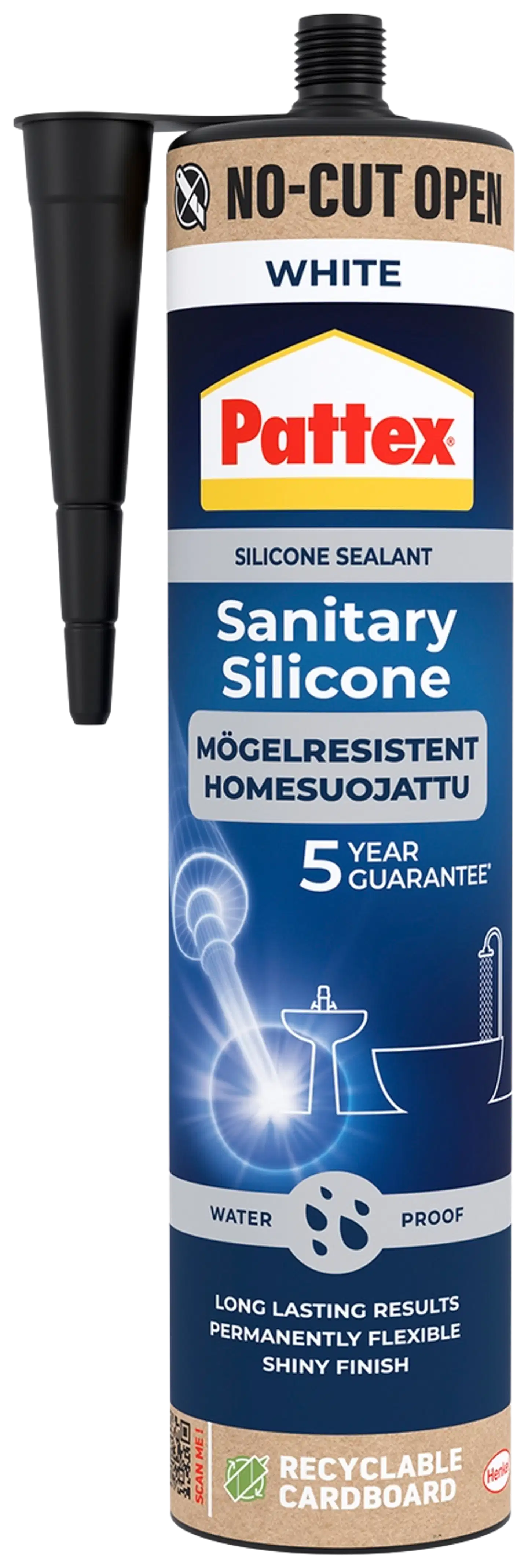 Pattex Saniteettisilikoni valkoinen 280ml - 1