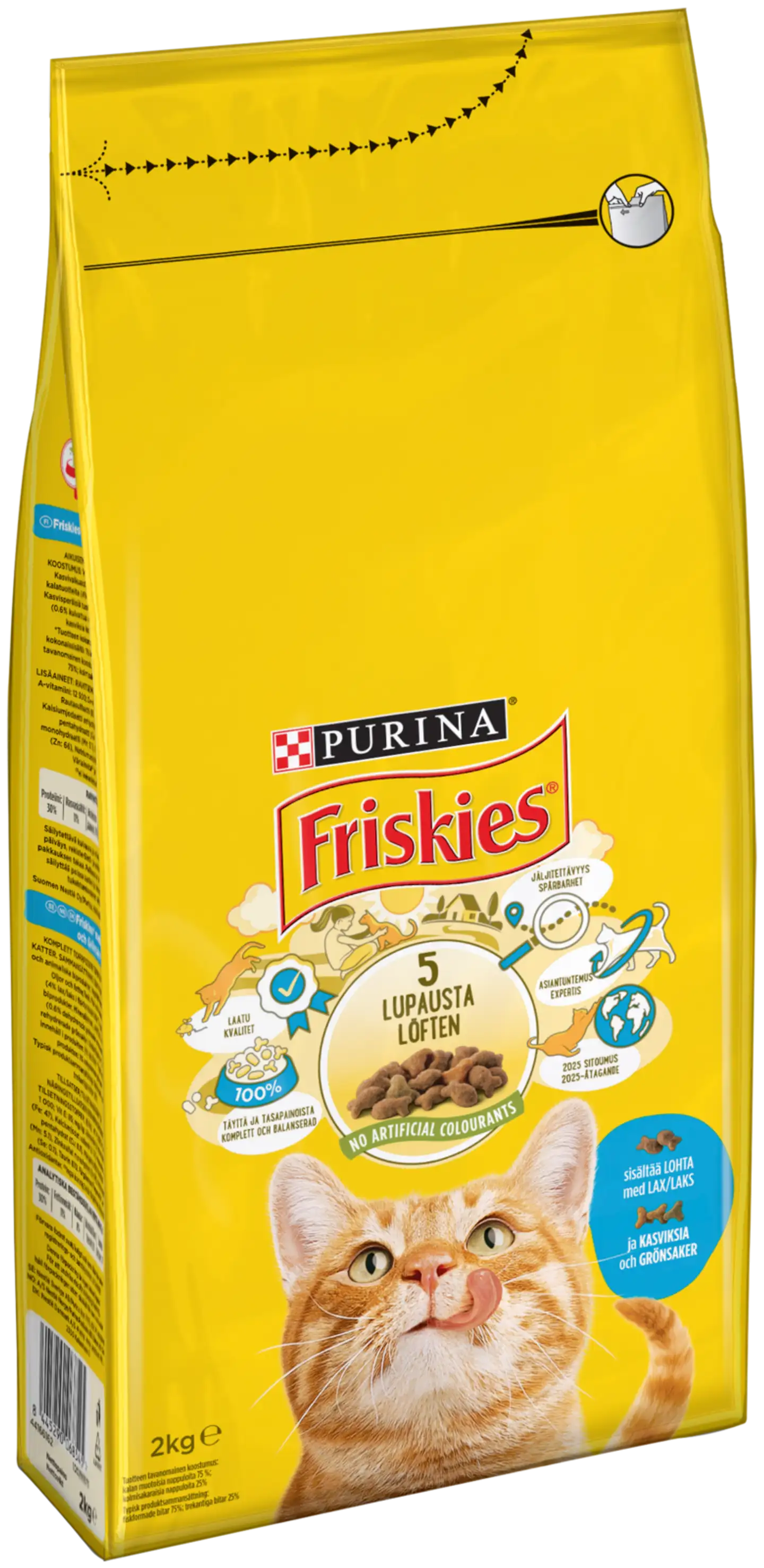 Friskies 2kg Adult Lohta ja Kasviksia kissanruoka