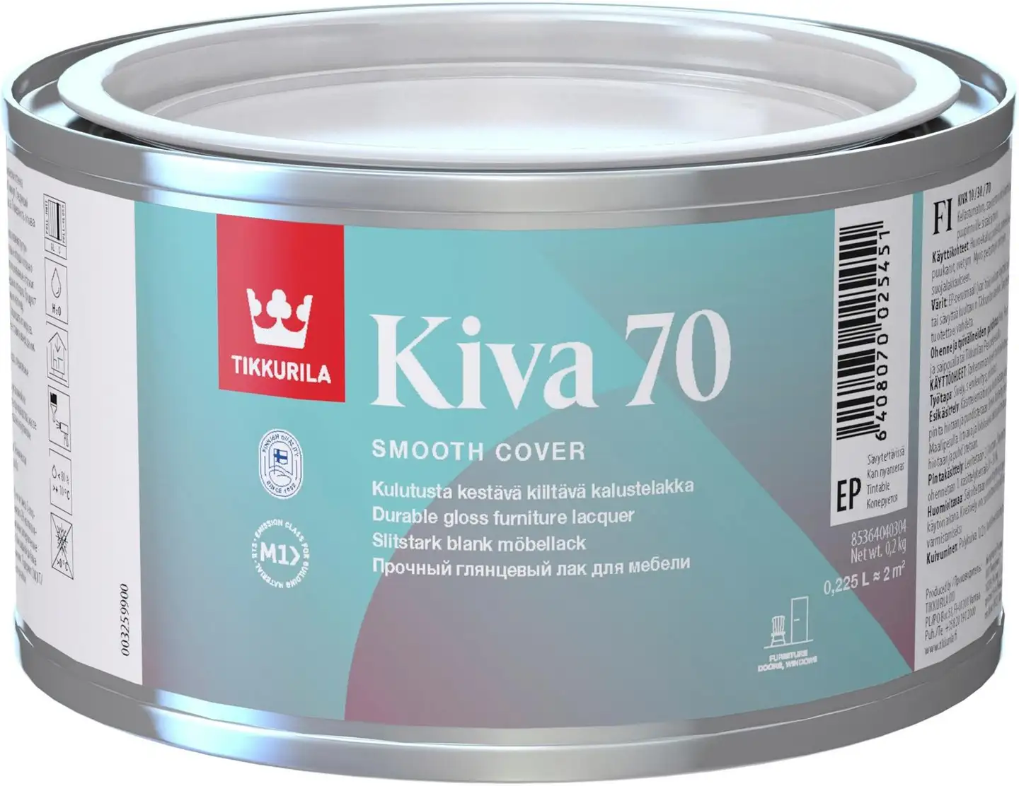 Tikkurila kalustelakka Kiva 70 0,225 l EP sävytettävissä kiiltävä