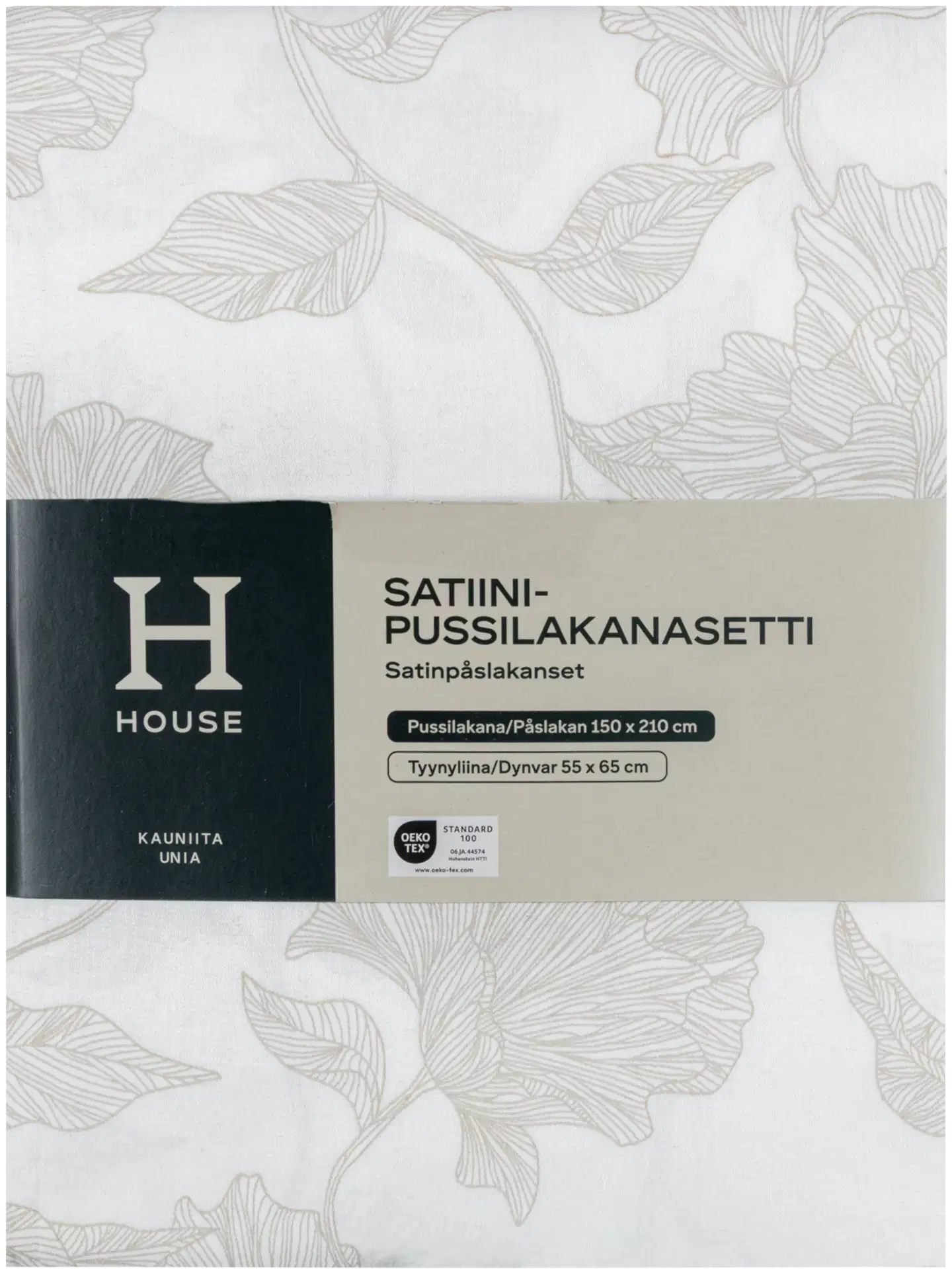 House satiinipussilakanasetti Emily 150x210 cm valkoinen - 3