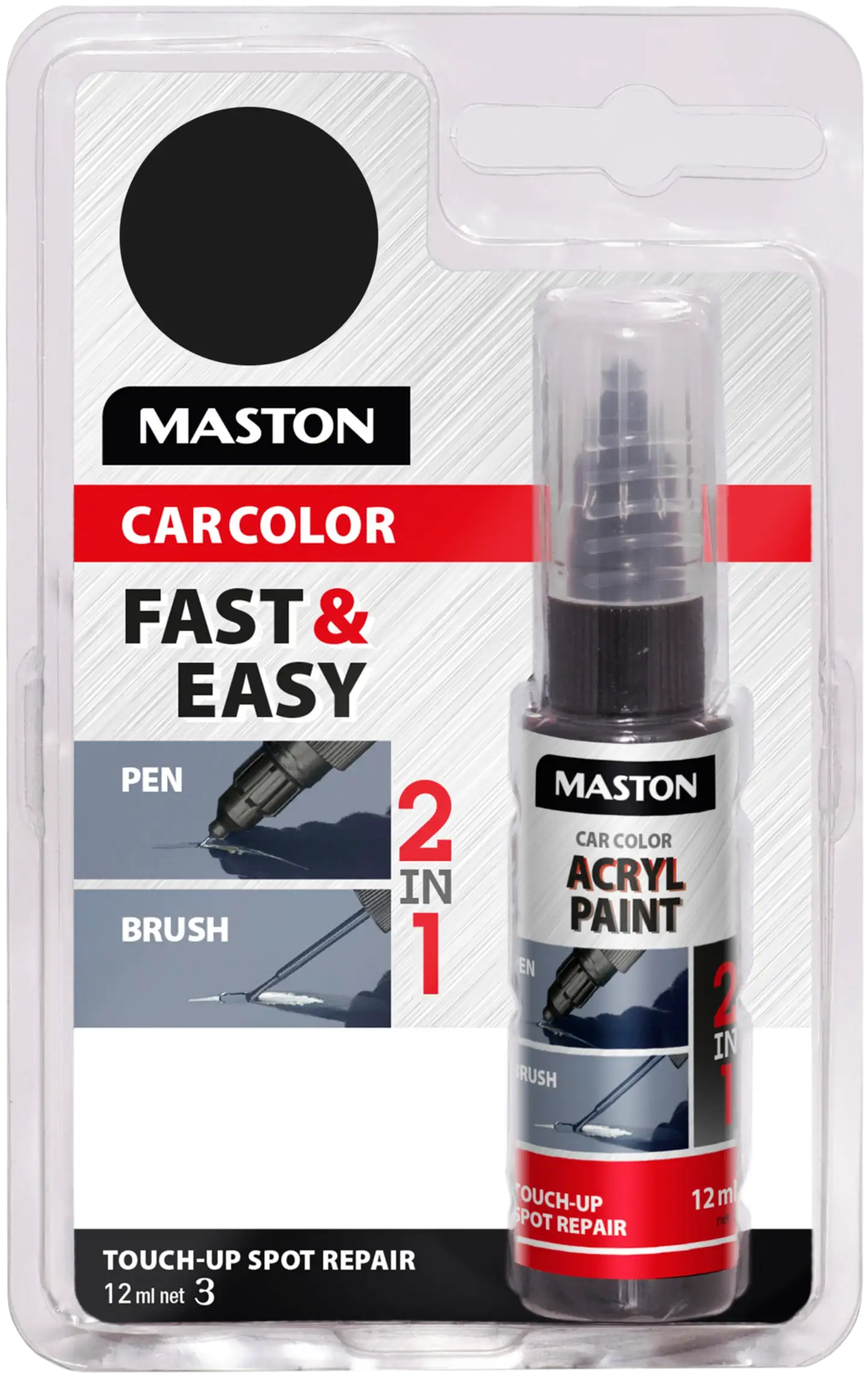 Maston korjauskynä CarColor Touch-Up musta 8050 12 ml