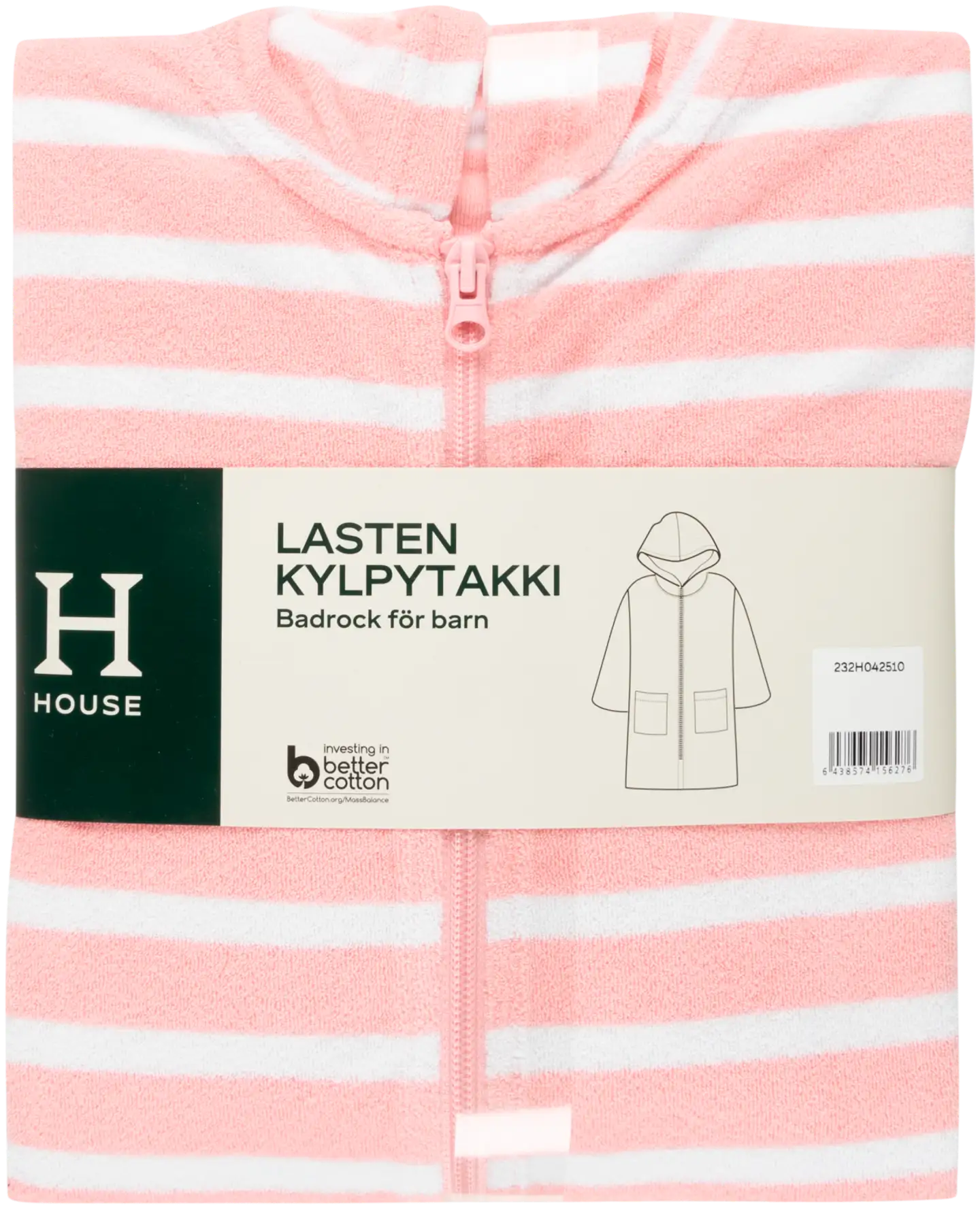 House lasten frotee-kylpytakki 232H042510 - PINK/WHITE STRIPE - 4