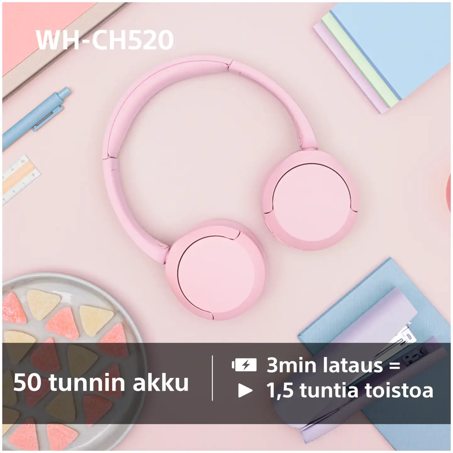 Sony Bluetooth sankakuulokkeet WH-CH520Y keltainen - 5