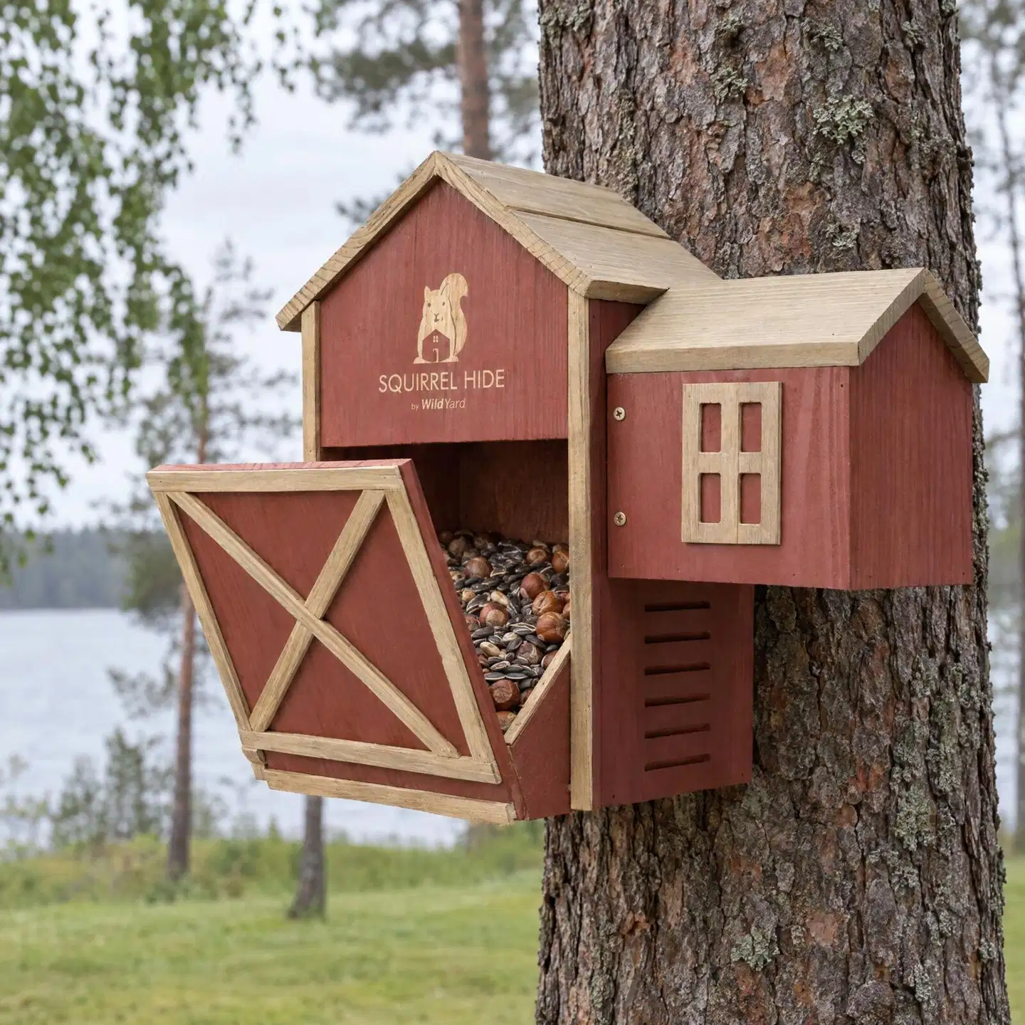 WildYard oravanpönttö, 2 kammiota, setripuu, punainen - 2