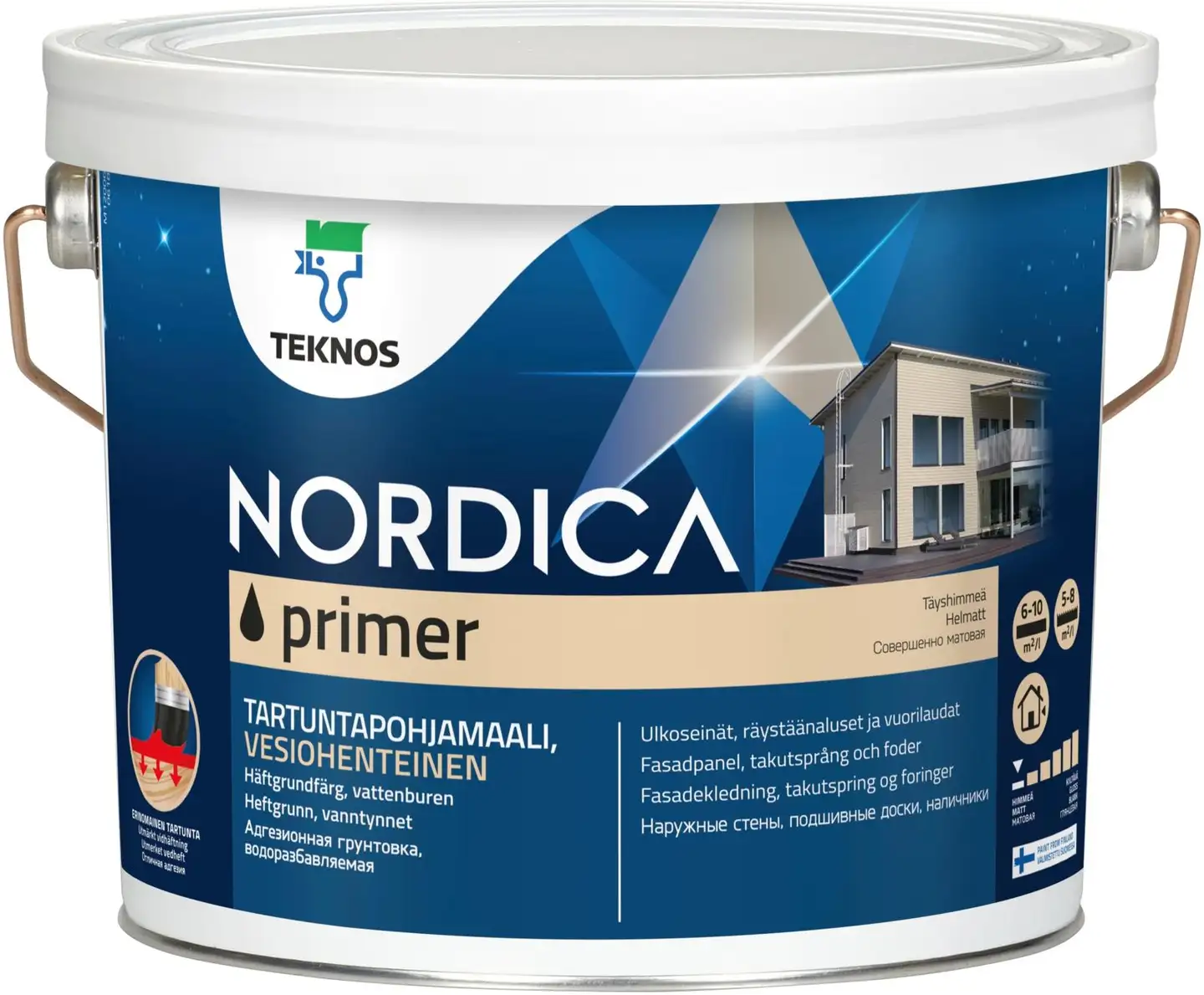 Teknos pohjamaali Nordica Primer 2,7 l PM3 sävytettävä täyshimmeä