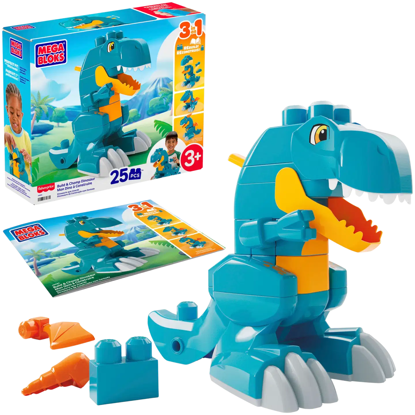 Mega Bloks Build & Chomp Dinosaurus -rakennussetti - 1