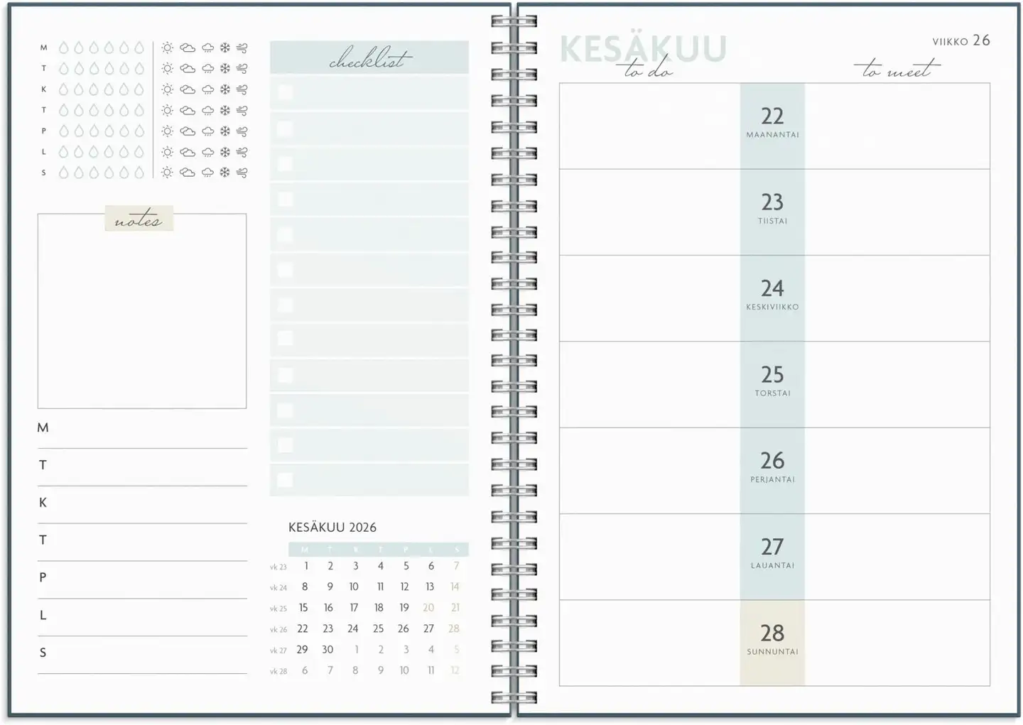 Burde Kalenteri 25/26 Life Planner To Do - 2