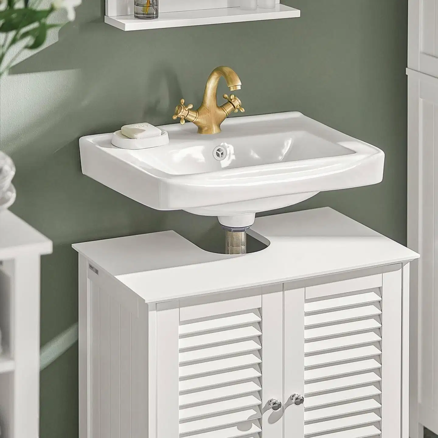 SoBuy pesuallaskaappi valkoinen FRG237-W - 4
