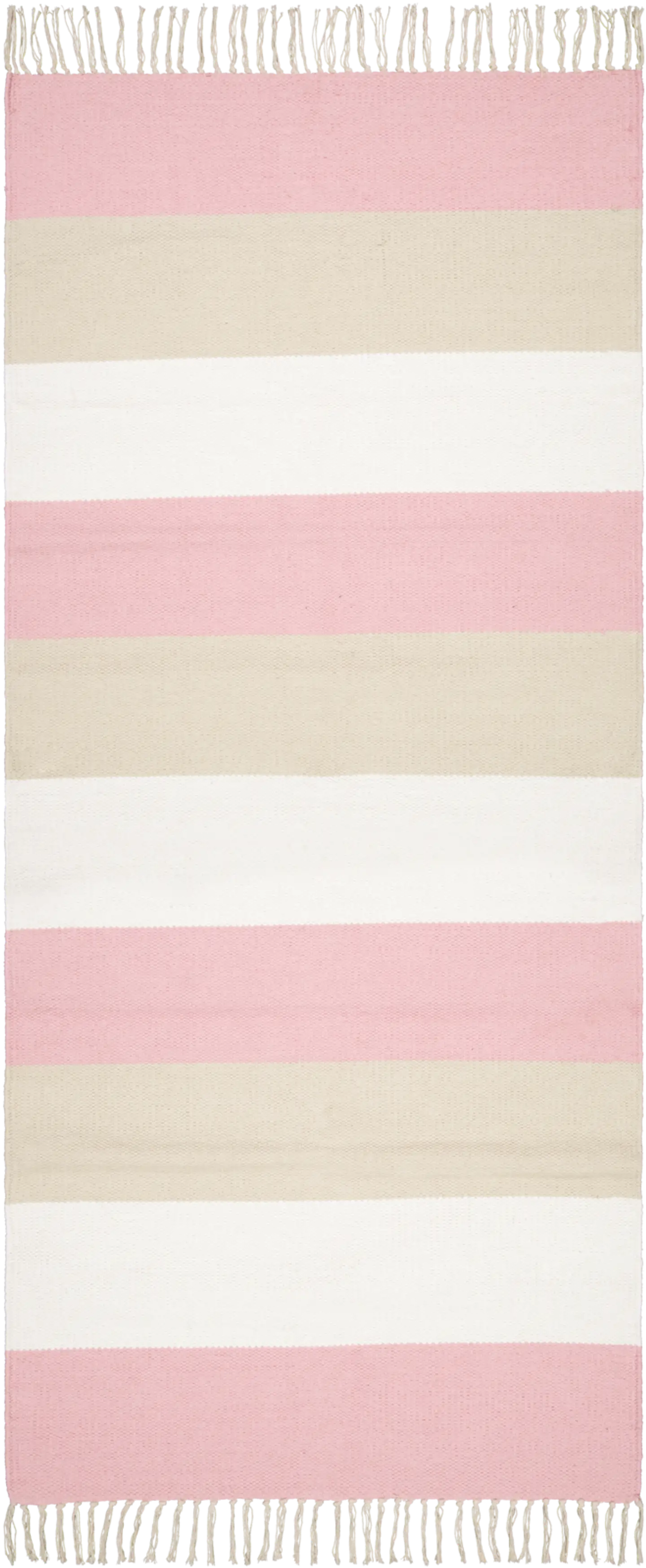 House puuvillamatto Liina 90x200 cm roosa/l.valkoinen/greige - 1