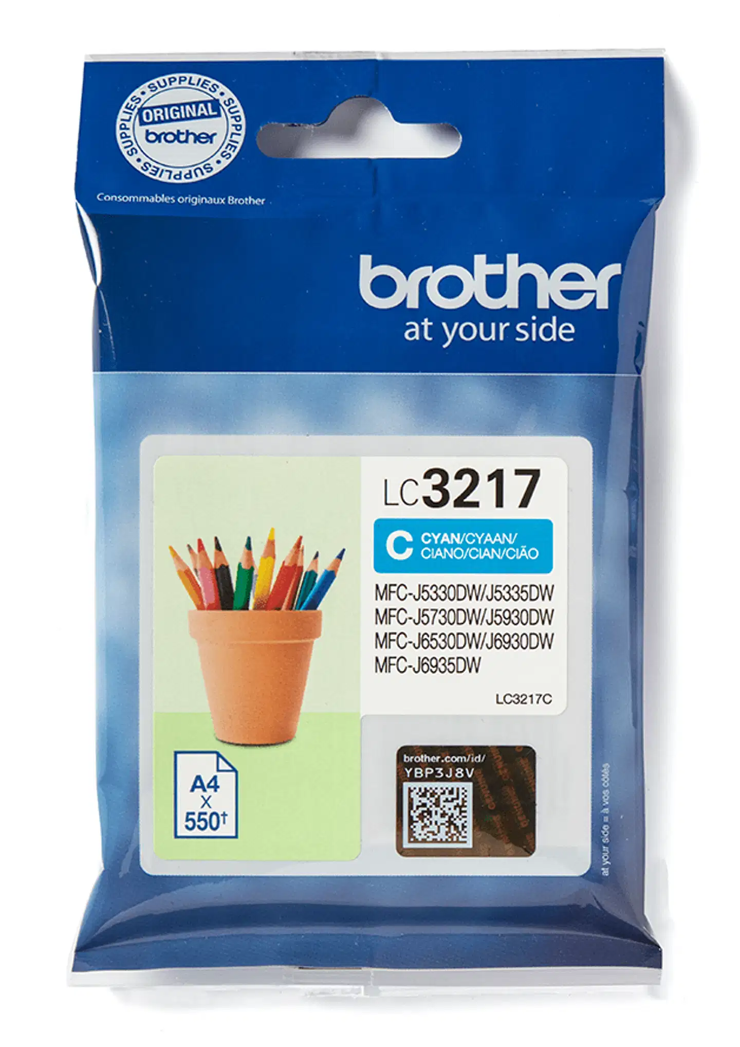 Brother mustekasetti LC3217C sininen - 1