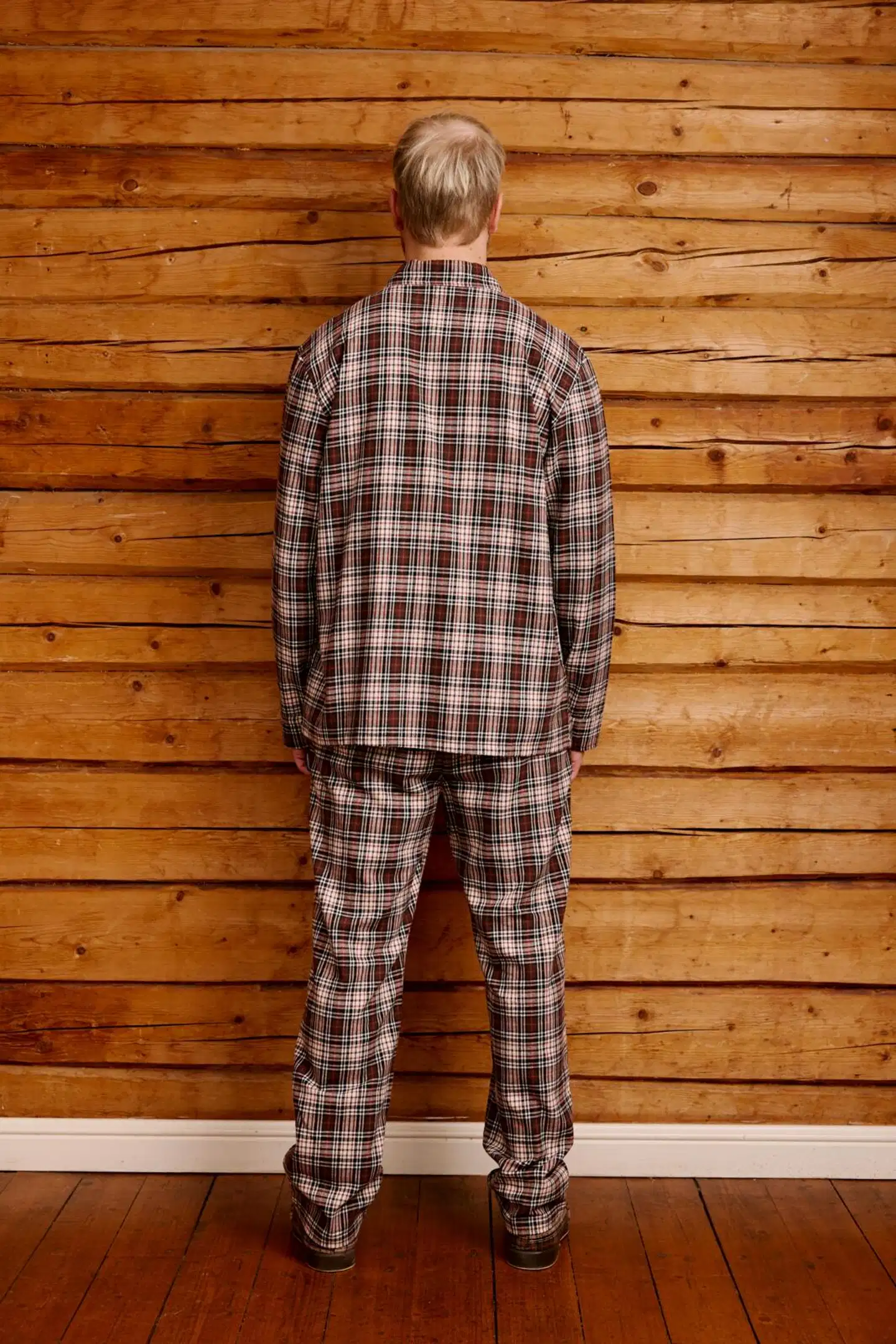 Reino&Aino miesten flanellipyjama - BROWN - 4