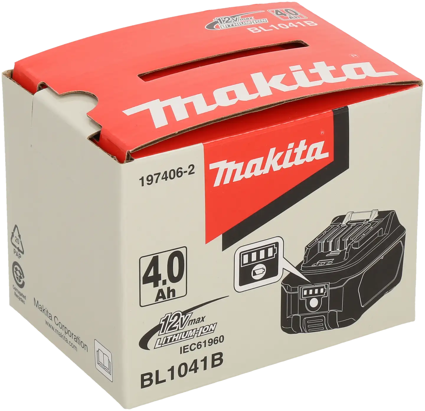 Akku Makita BL1041B 10,8V 197406-2 kapasiteetti 4,0Ah - 2