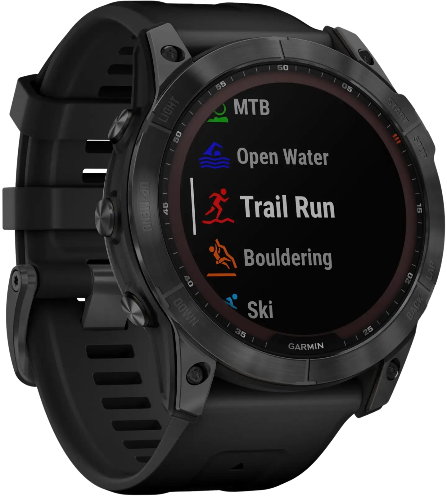 Garmin Fenix 7X Solar tummanharmaa/musta multisport GPS kello - 5