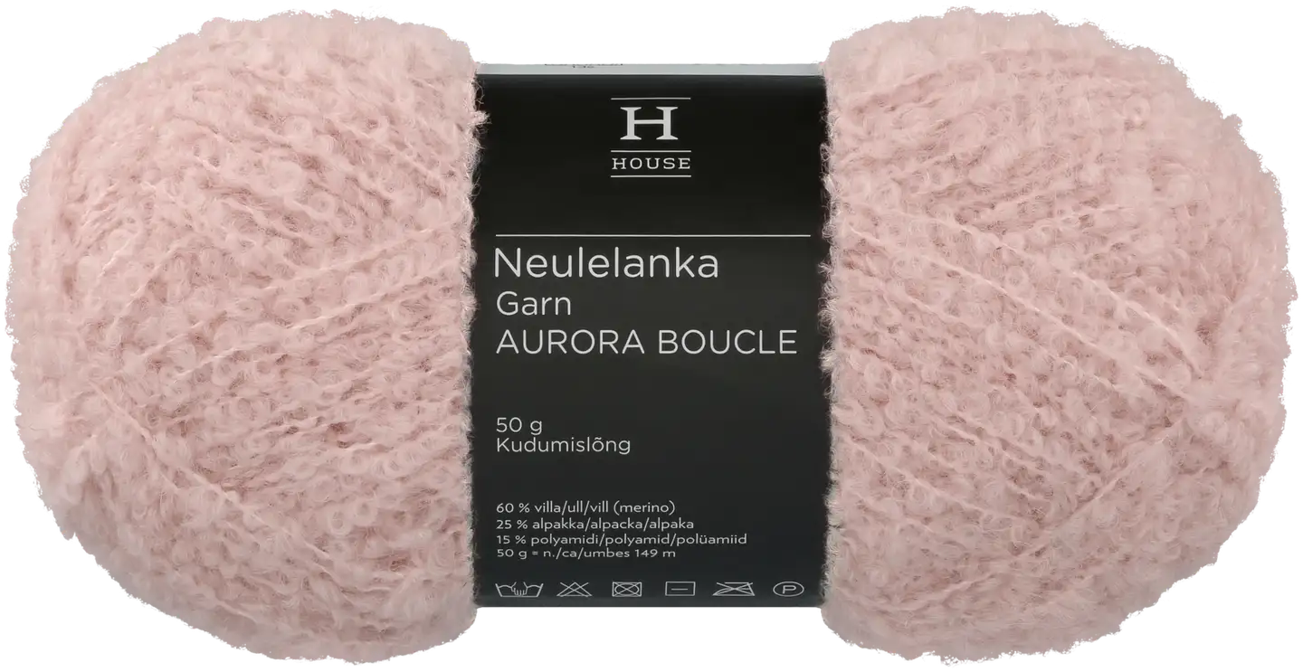 House lanka Aurora boucle 50 g powder pink