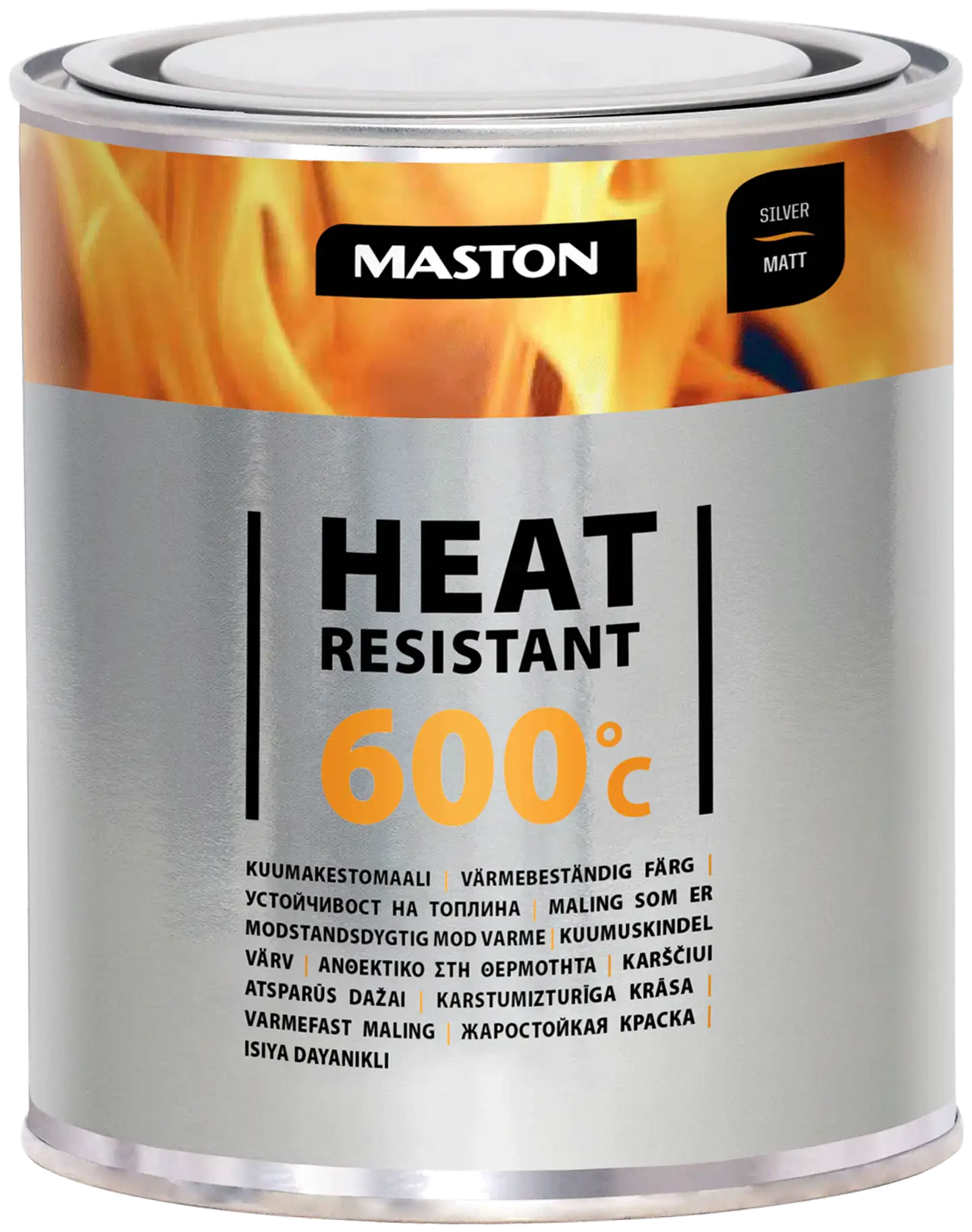 Maston kuumakestomaali 600°C hopea 1 l - 1