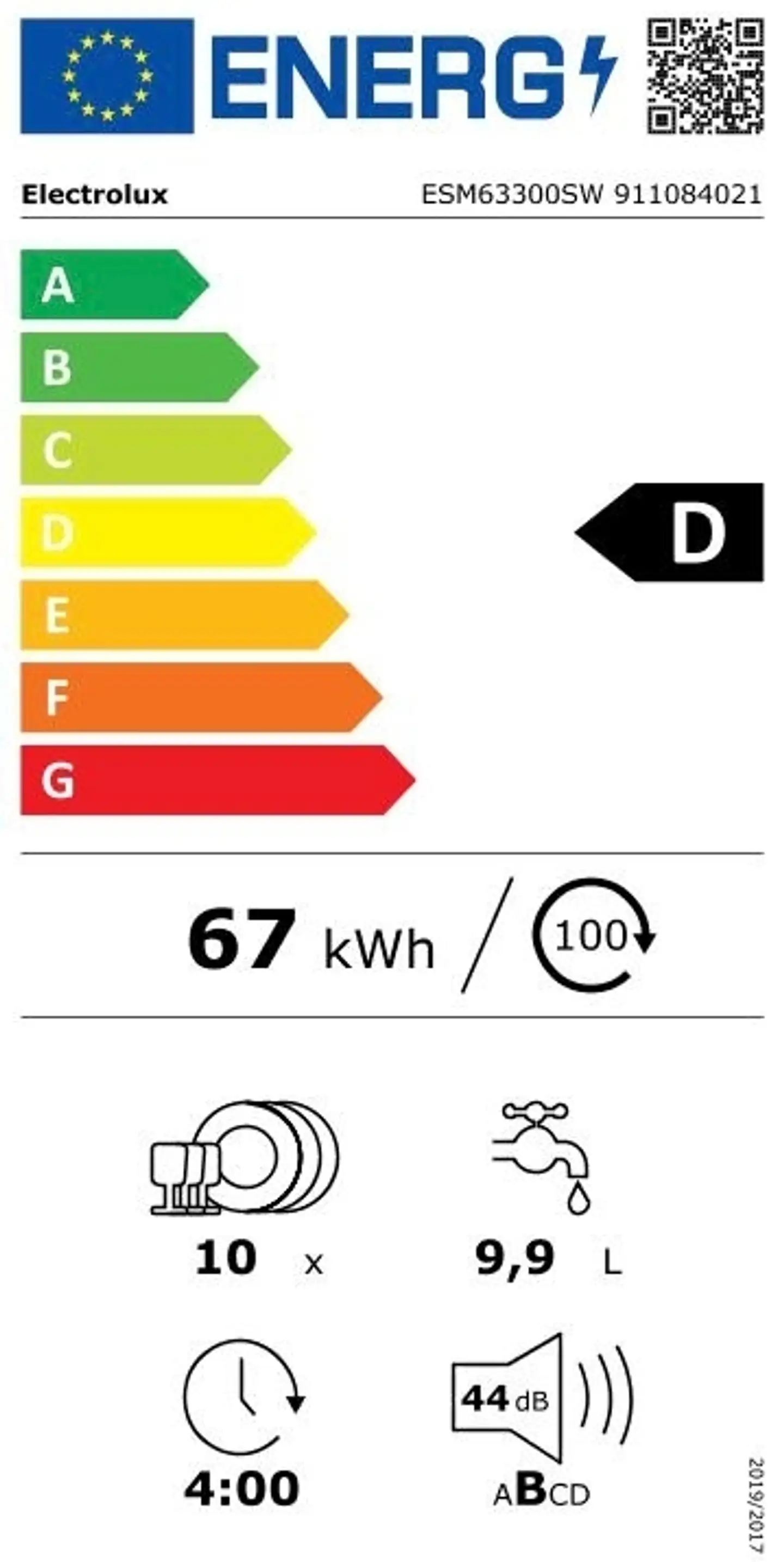 Electrolux astianpesukone ESM63300SW 45 cm leveä - 9