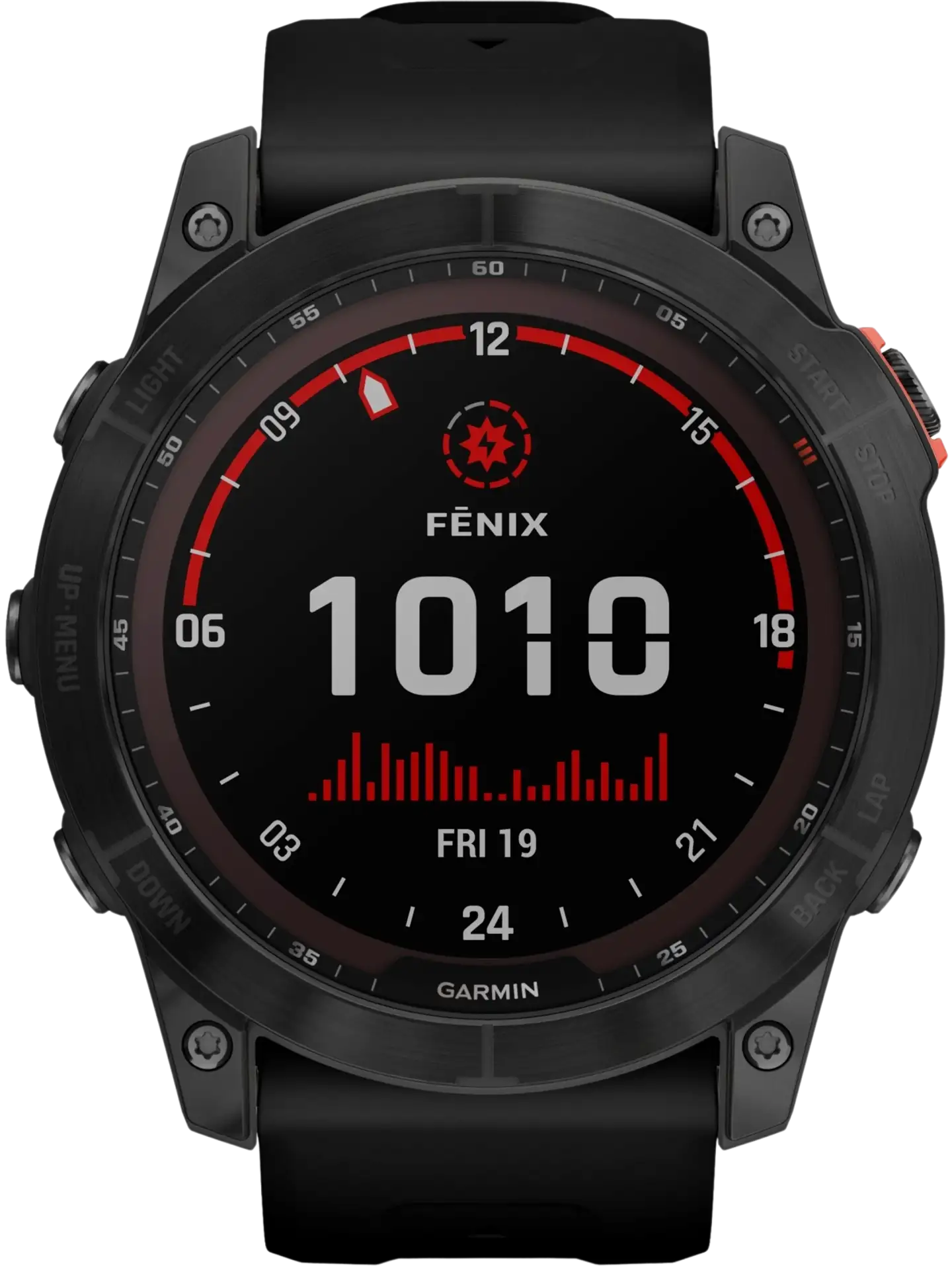 Garmin Fenix 7X Solar tummanharmaa/musta multisport GPS kello - 1