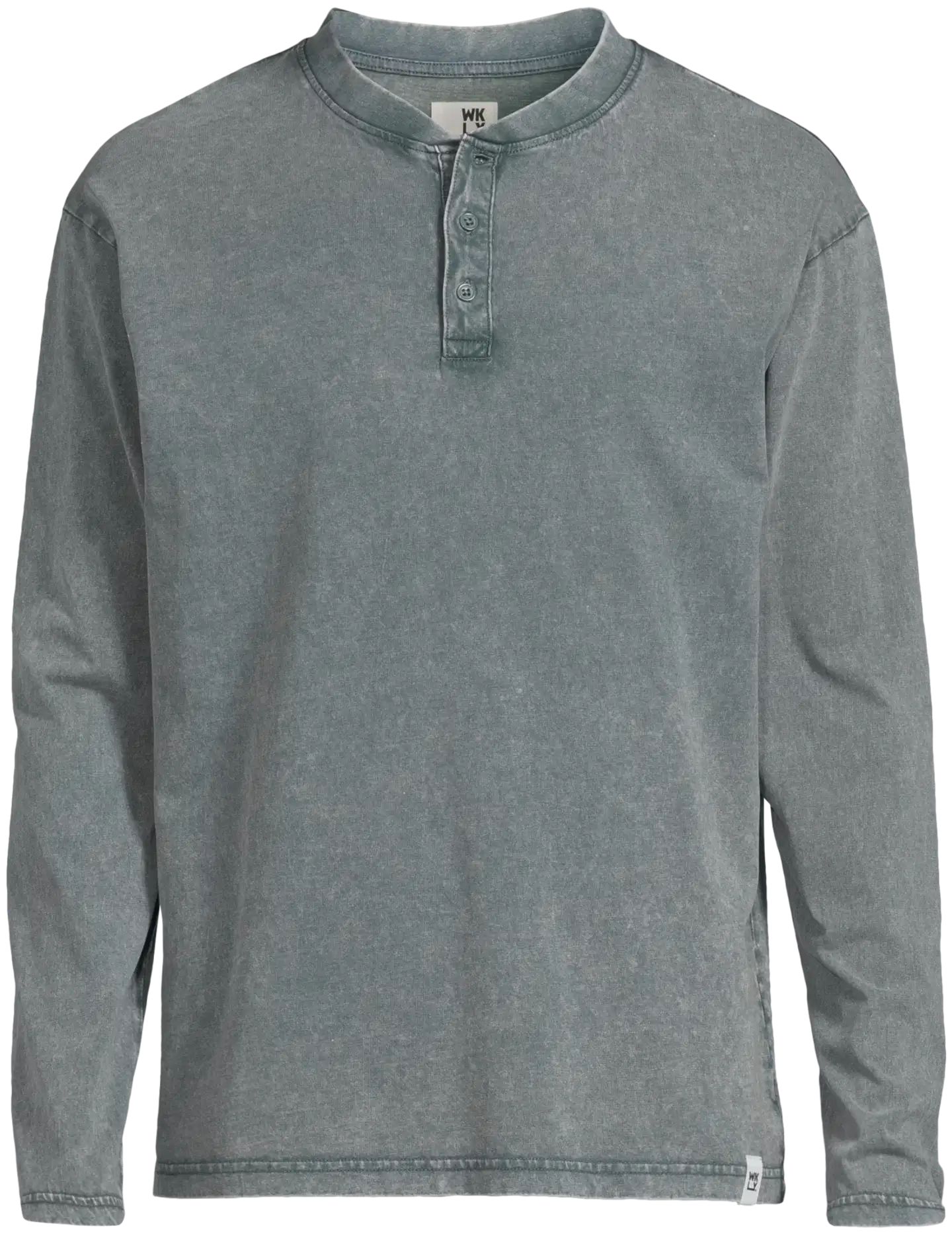 WKLY. miesten Henley-trikoopusero pitkät hihat, pääntiellä nappilista 195W312604 - Green acid - 2