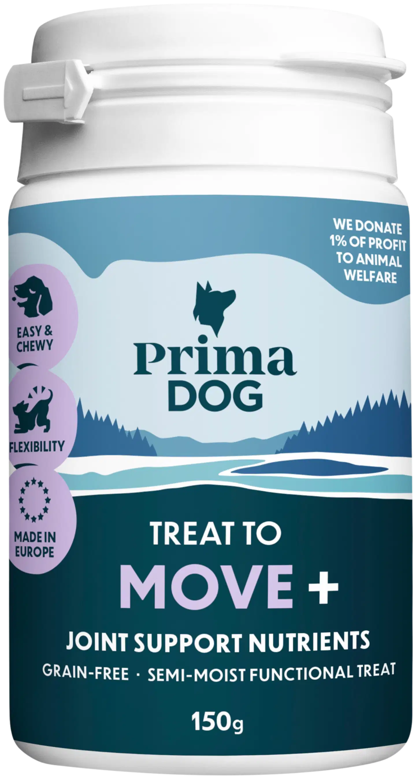 PrimaDog Move+ 150 g makupala - Nivelten hyvinvoinnin tukemiseen