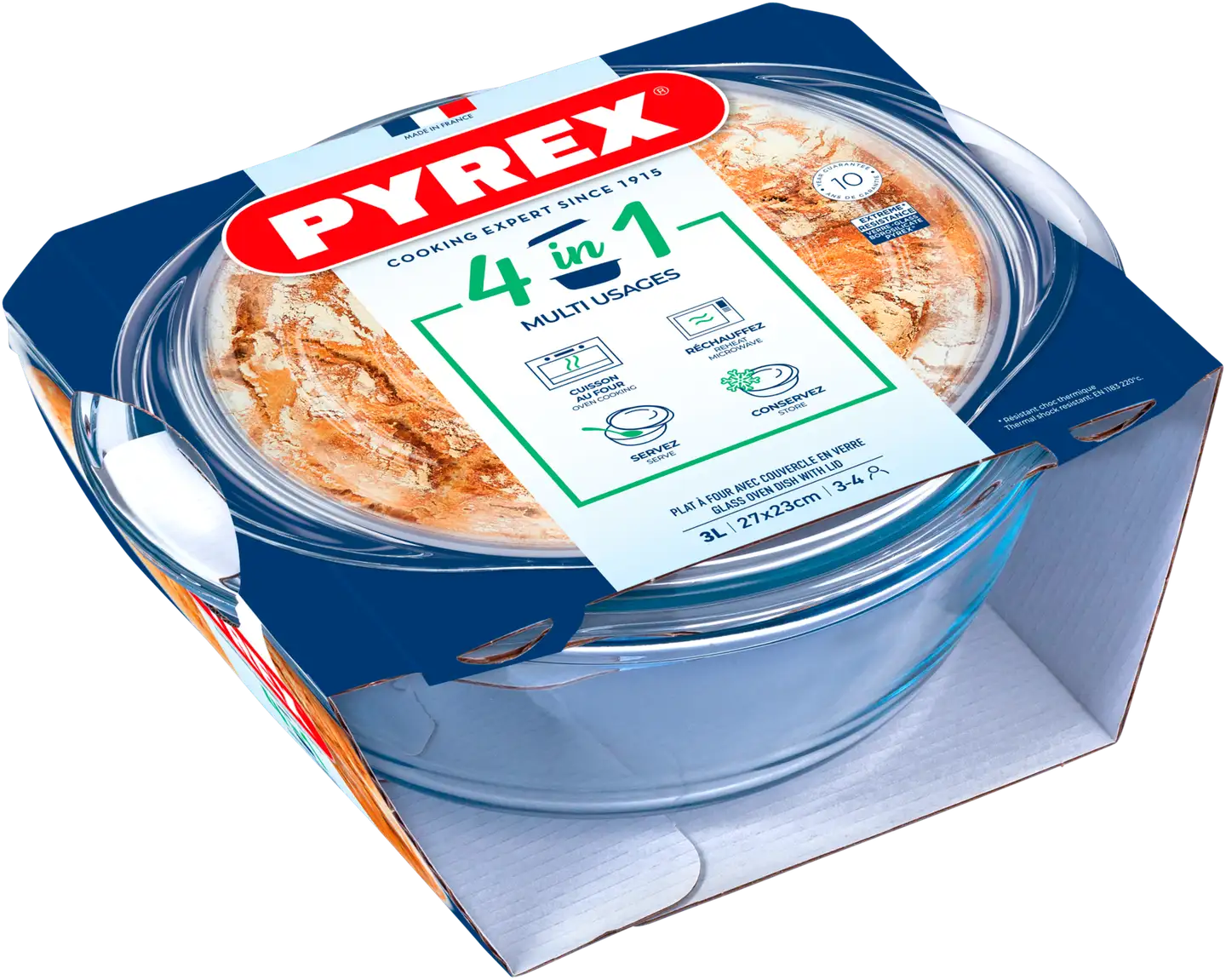 Pyrex lasipata 2,3 l ja kansi 0,7 l - 1